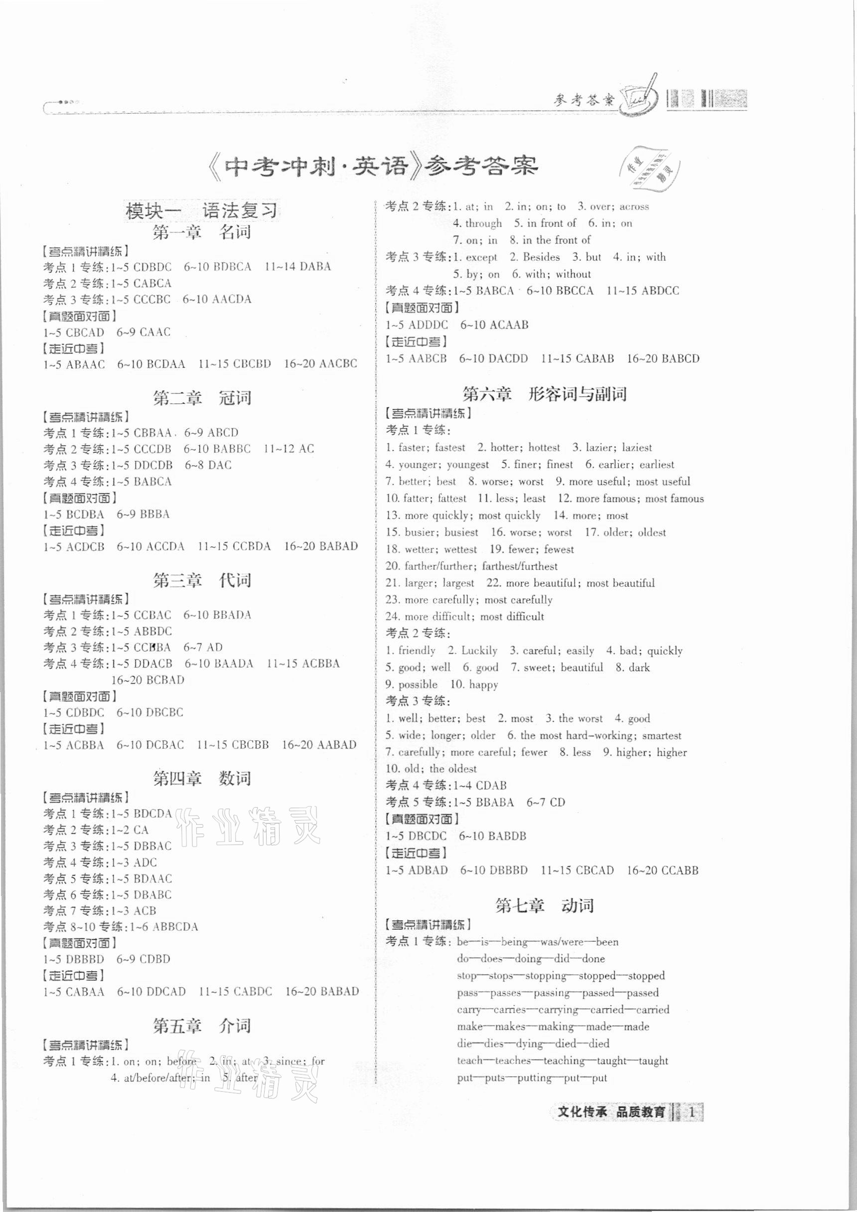 2021年中考沖刺英語(yǔ)廣東專用 第1頁(yè)