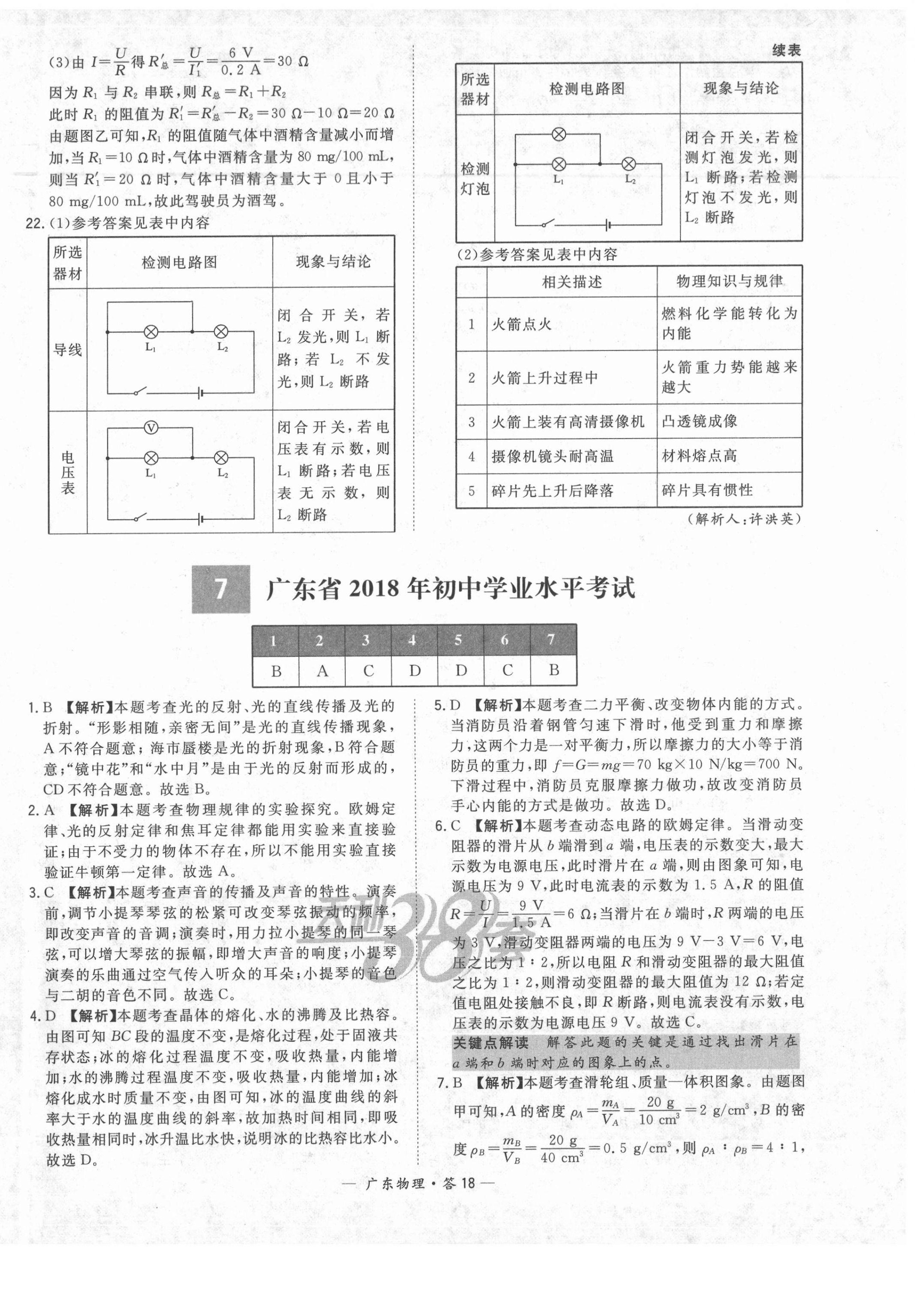 2021年天利38套广东省中考试题精选物理 第18页
