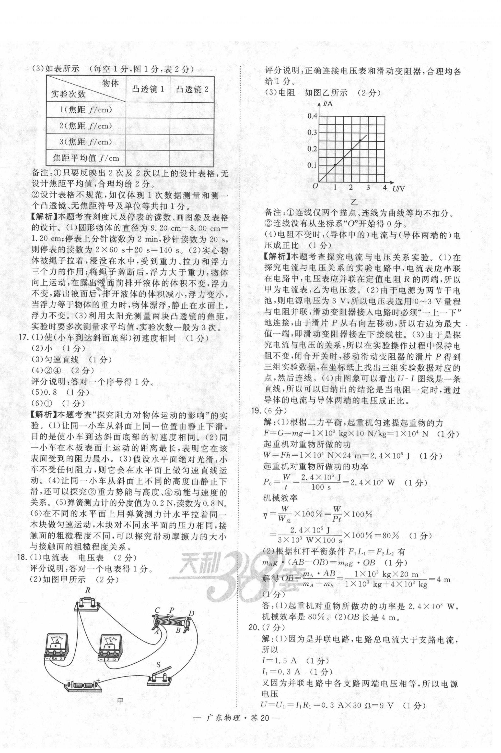 2021年天利38套广东省中考试题精选物理 第20页