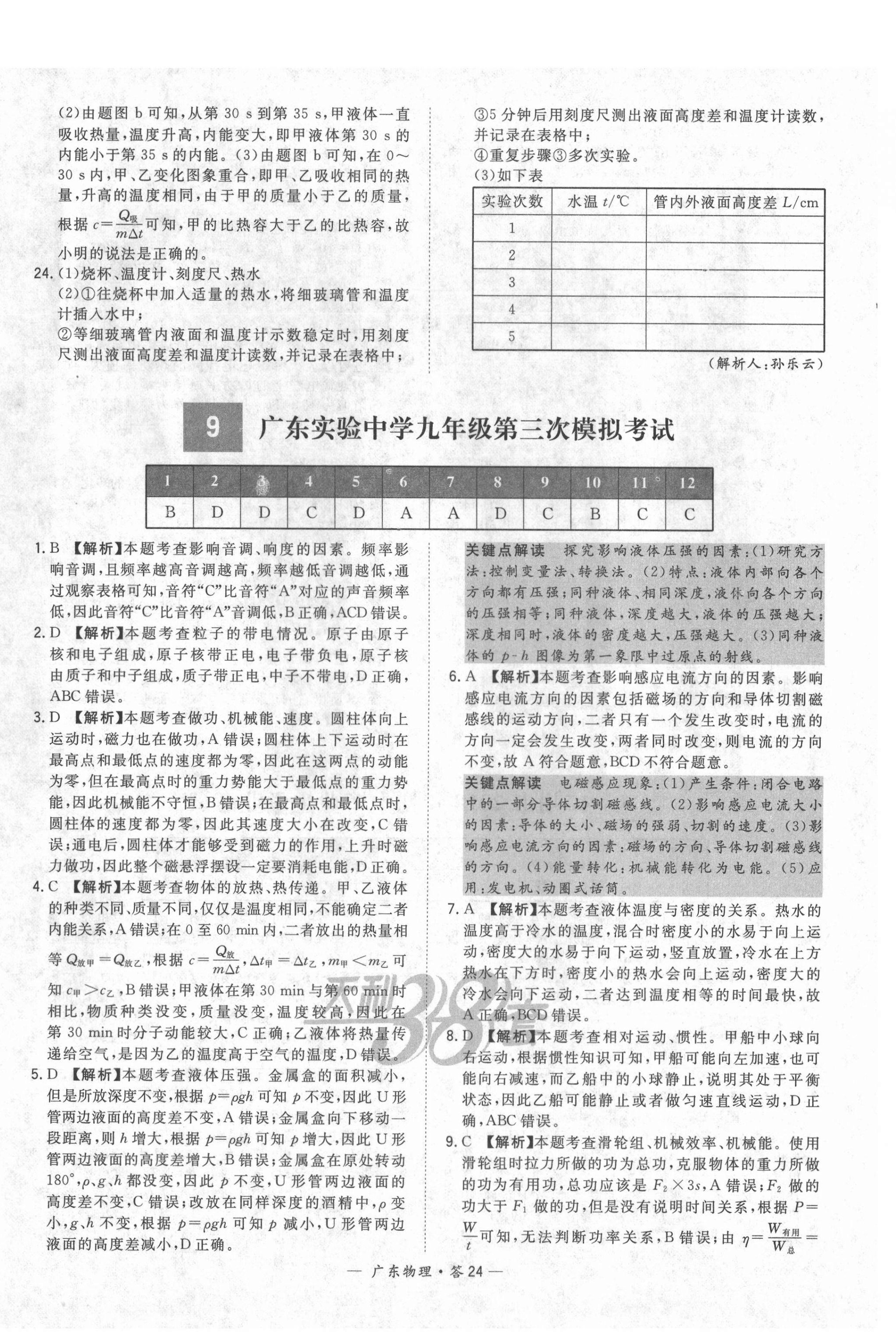 2021年天利38套广东省中考试题精选物理 第24页