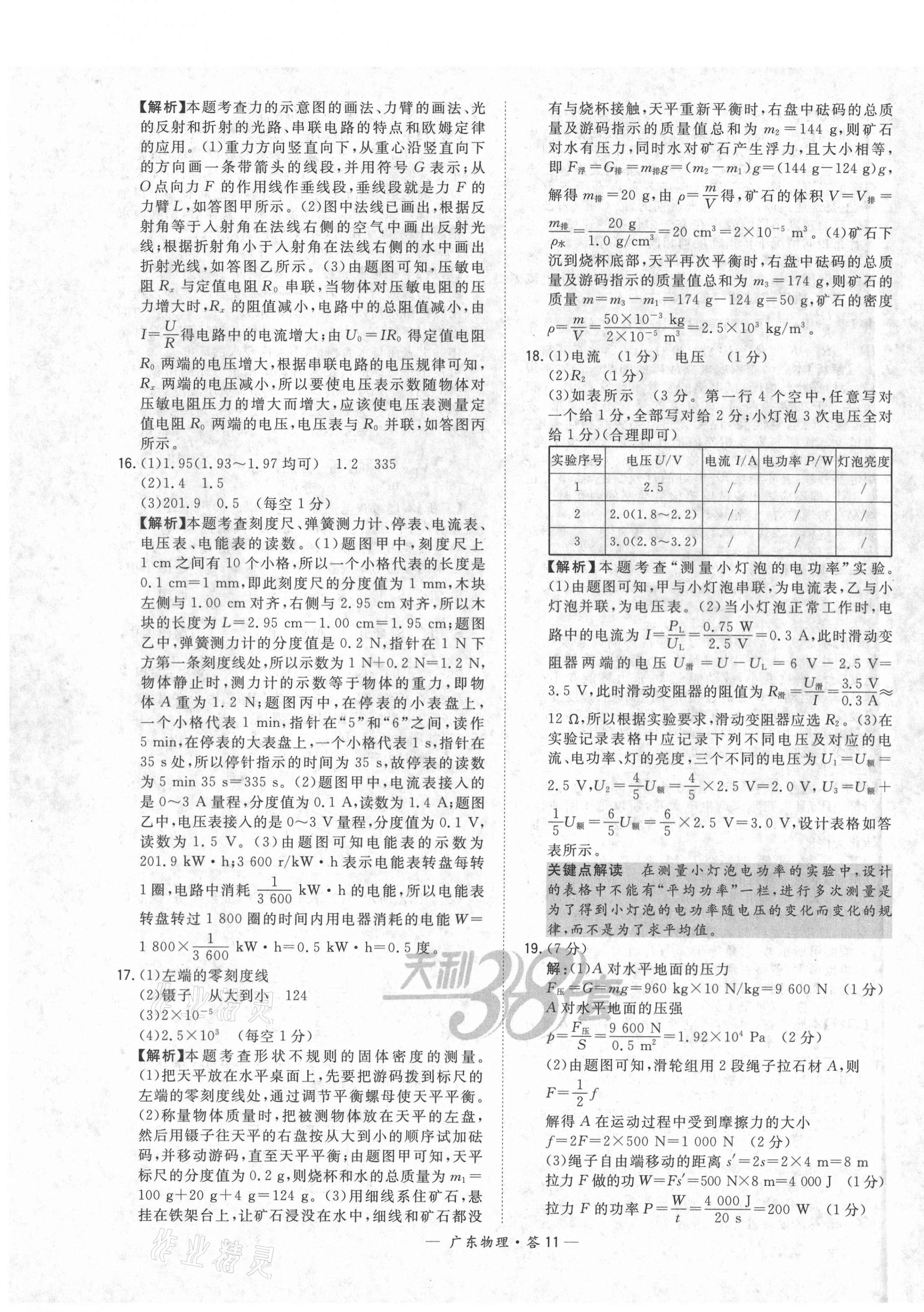 2021年天利38套广东省中考试题精选物理 第11页