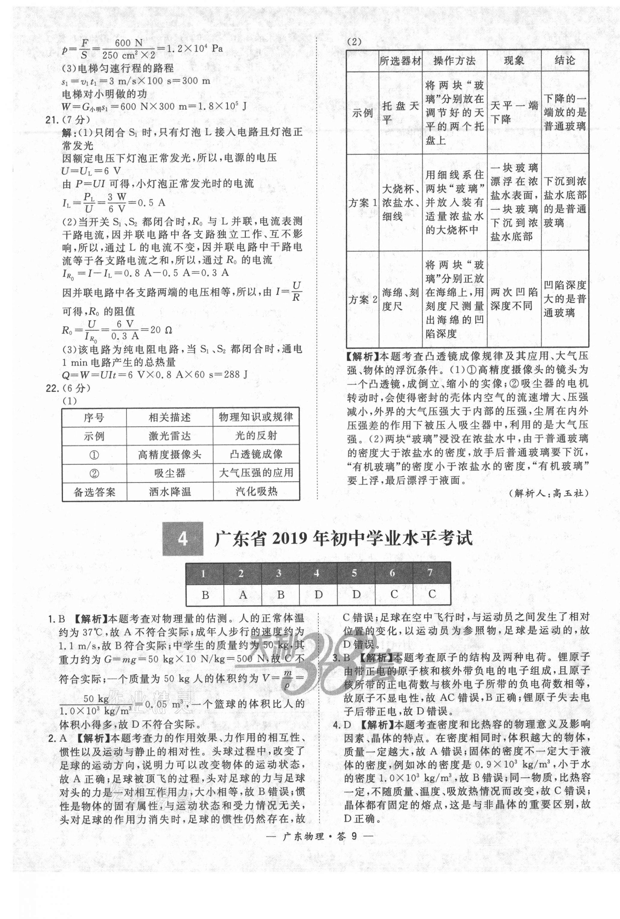 2021年天利38套广东省中考试题精选物理 第9页