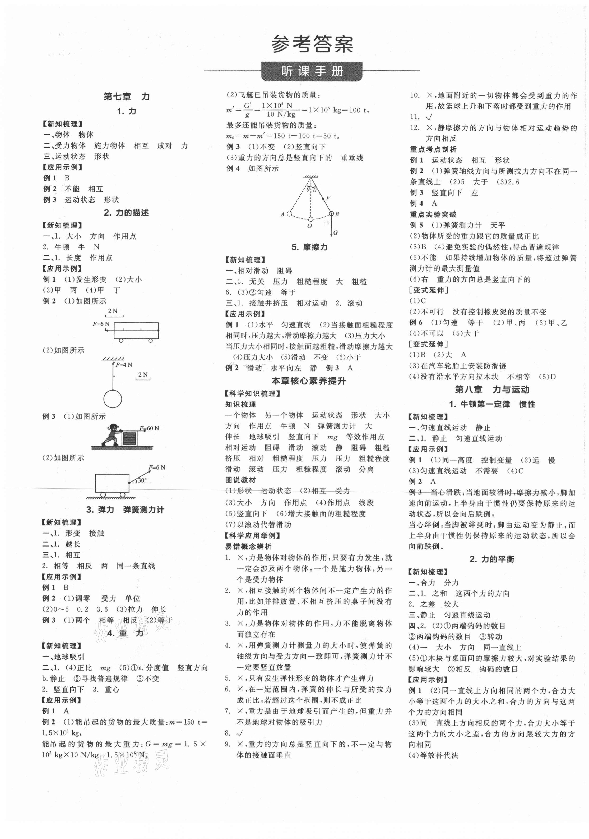 2021年全品學(xué)練考八年級物理下冊教科版 第1頁