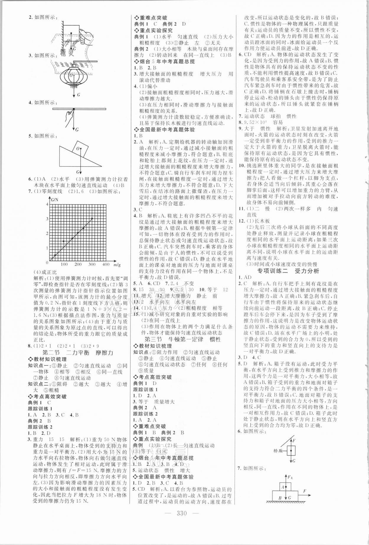 2021年初中總復(fù)習(xí)全程導(dǎo)航物理煙臺(tái)專(zhuān)版 參考答案第5頁(yè)