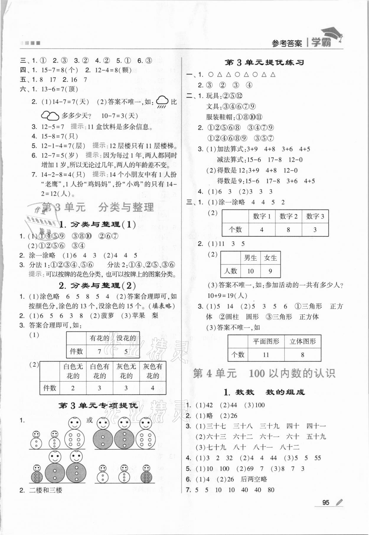 2021年喬木圖書學(xué)霸一年級數(shù)學(xué)下冊人教版 第5頁