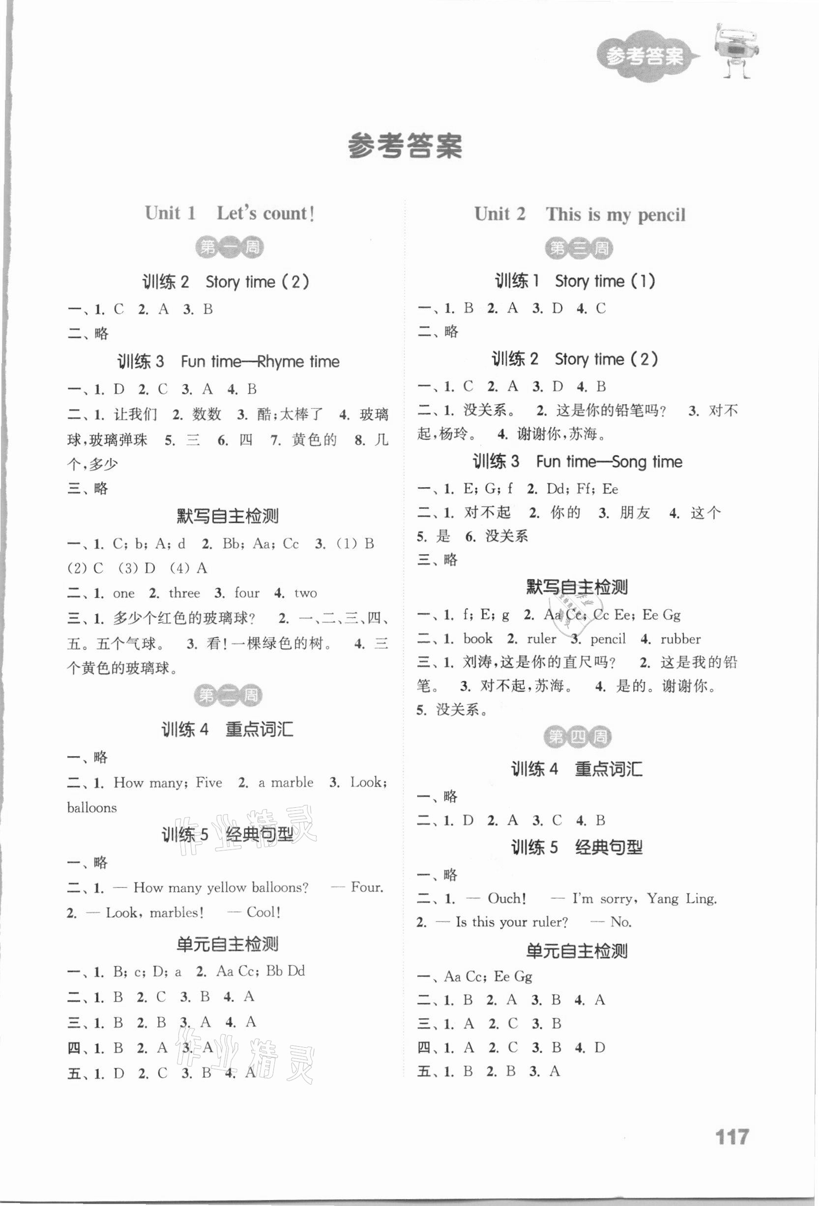 2021年通城學(xué)典小學(xué)英語(yǔ)默寫能手一年級(jí)下冊(cè)譯林版 參考答案第1頁(yè)