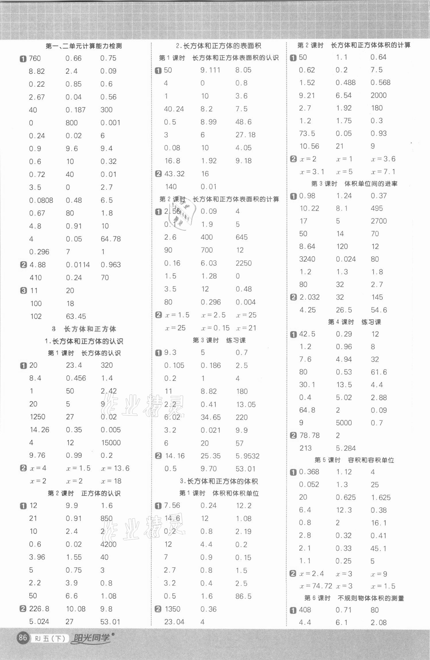 2021年陽光同學(xué)計(jì)算小達(dá)人五年級數(shù)學(xué)下冊人教版 第2頁