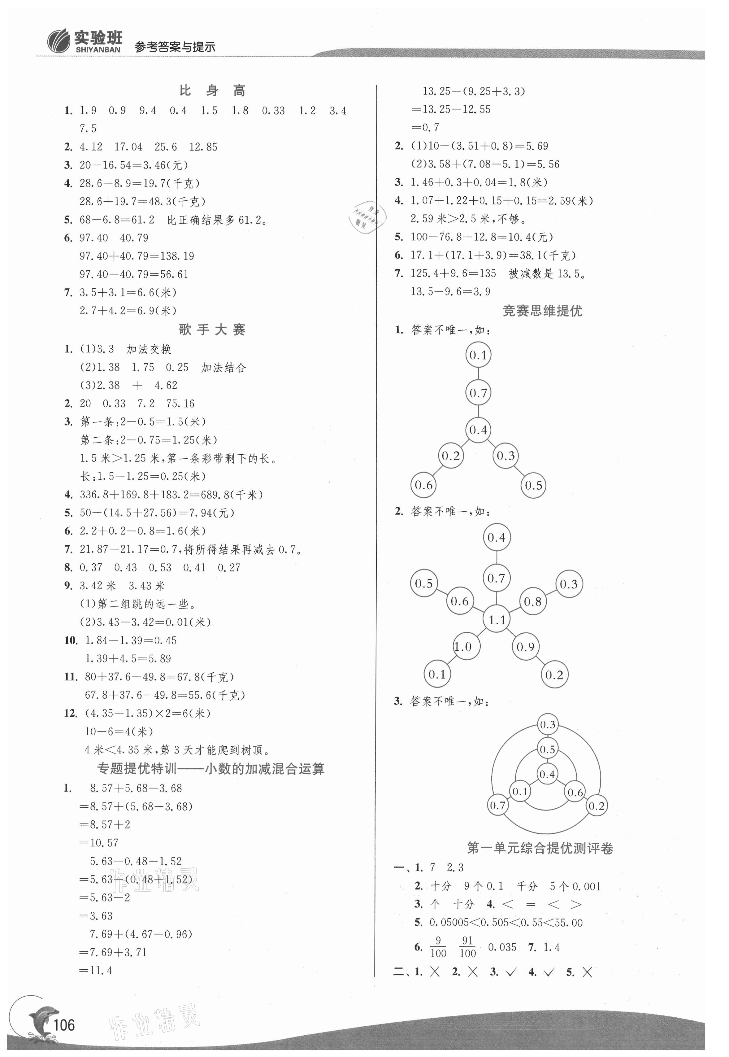 2021年實(shí)驗(yàn)班提優(yōu)訓(xùn)練四年級(jí)數(shù)學(xué)下冊北師大版 第2頁