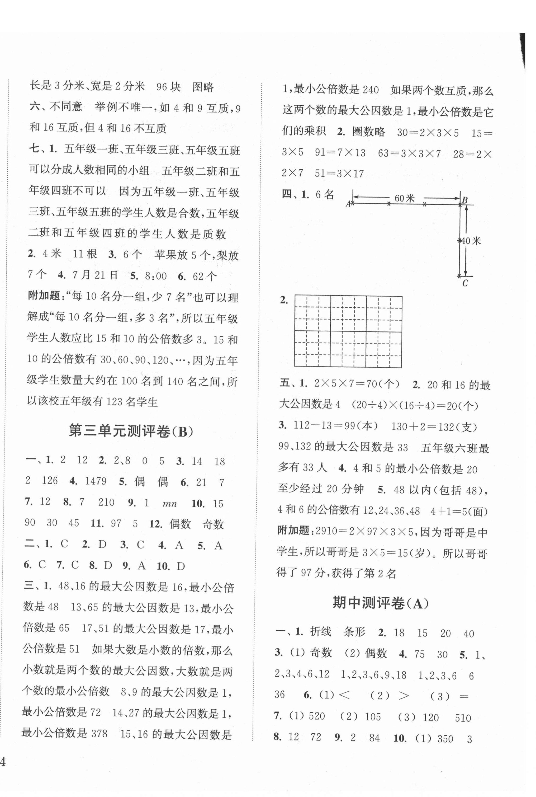 2021年通城学典小学全程测评卷五年级数学下册苏教版江苏专用 第4页