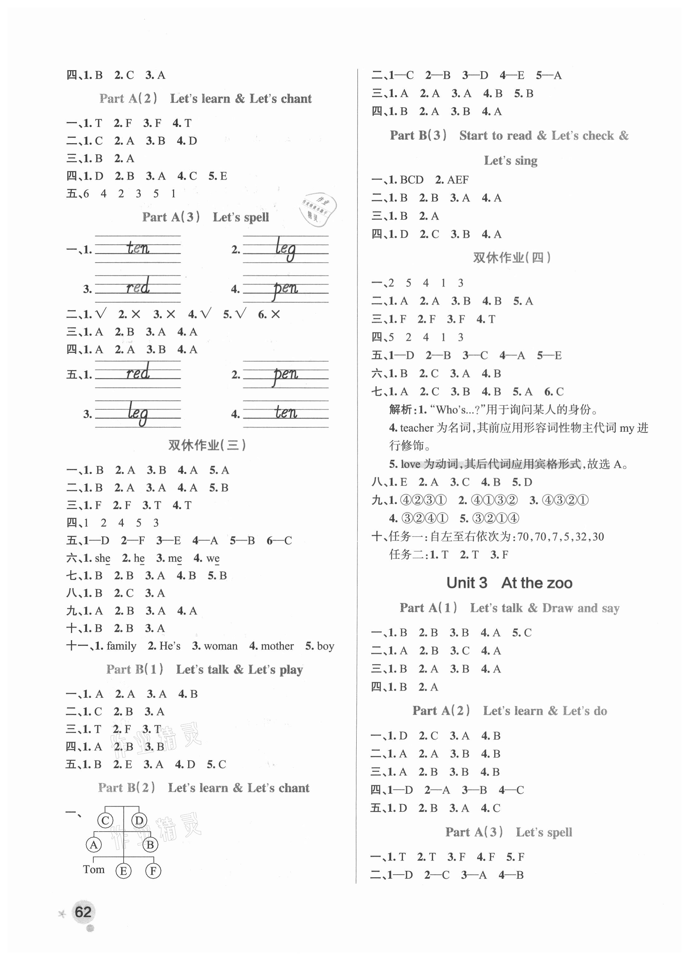 2021年小學學霸作業(yè)本三年級英語下冊人教版 第2頁