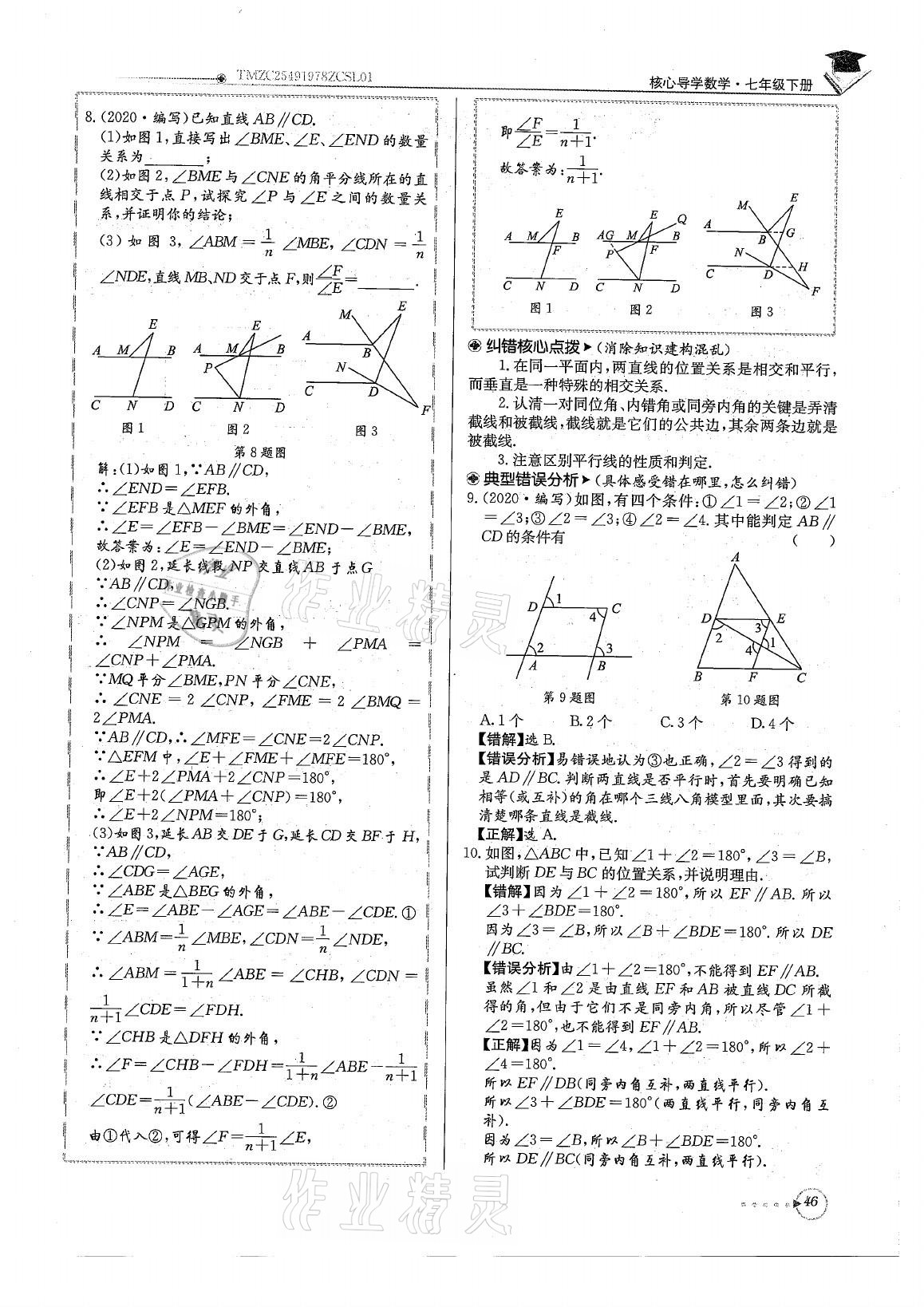 2021年初中数学每日核心导学七年级下册北师大版 参考答案第46页