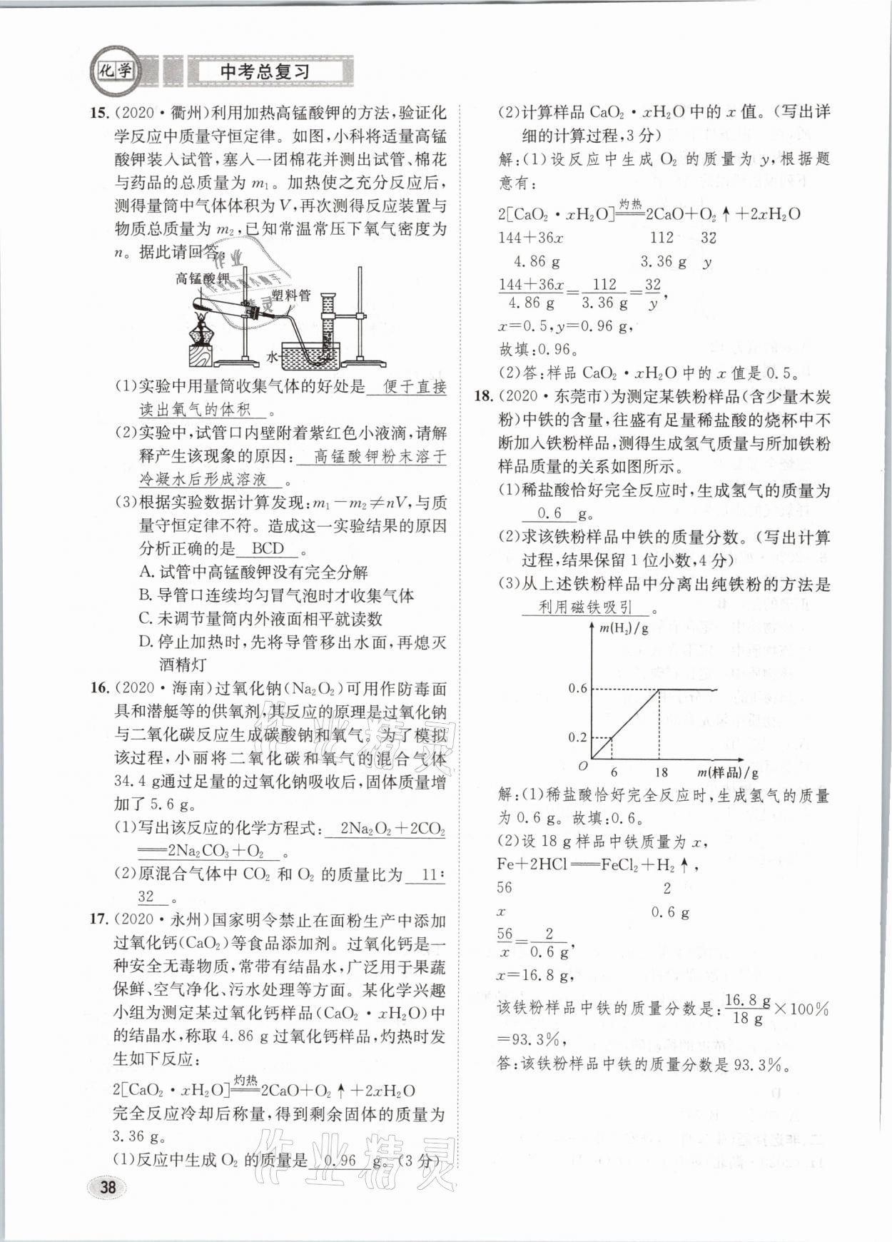 2021年中考总复习化学长江出版社 第38页