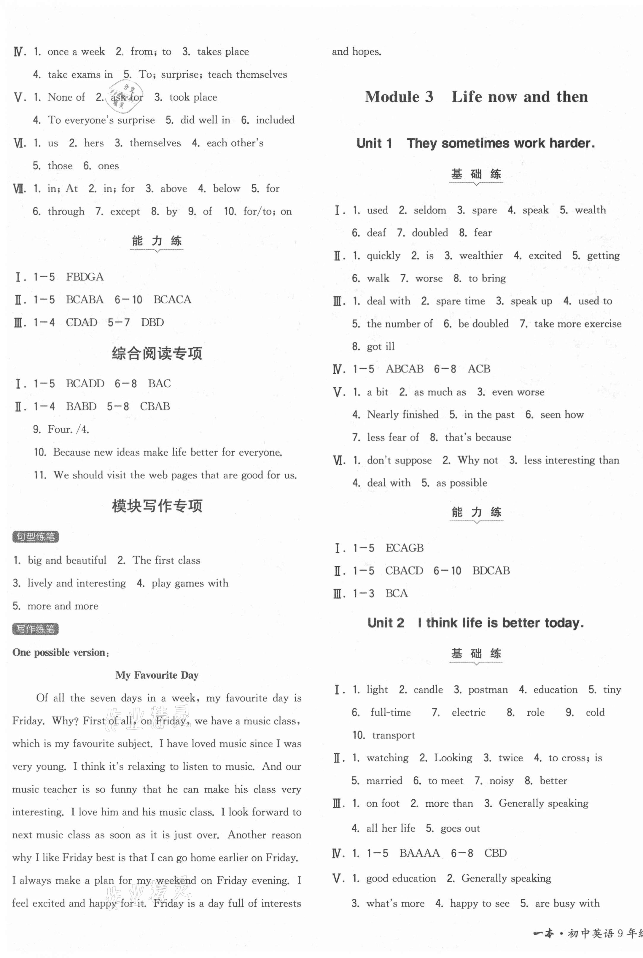 2021年一本同步训练九年级初中英语下册外研版 第3页