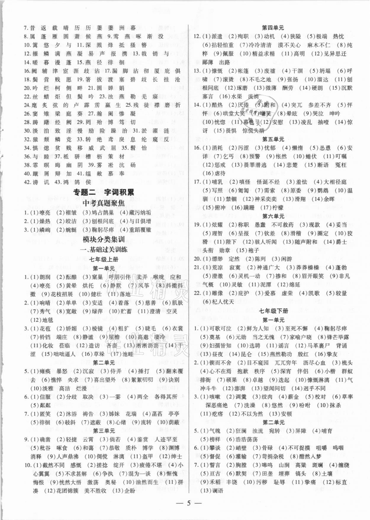 2021年领跑中考语文广东专版 第5页