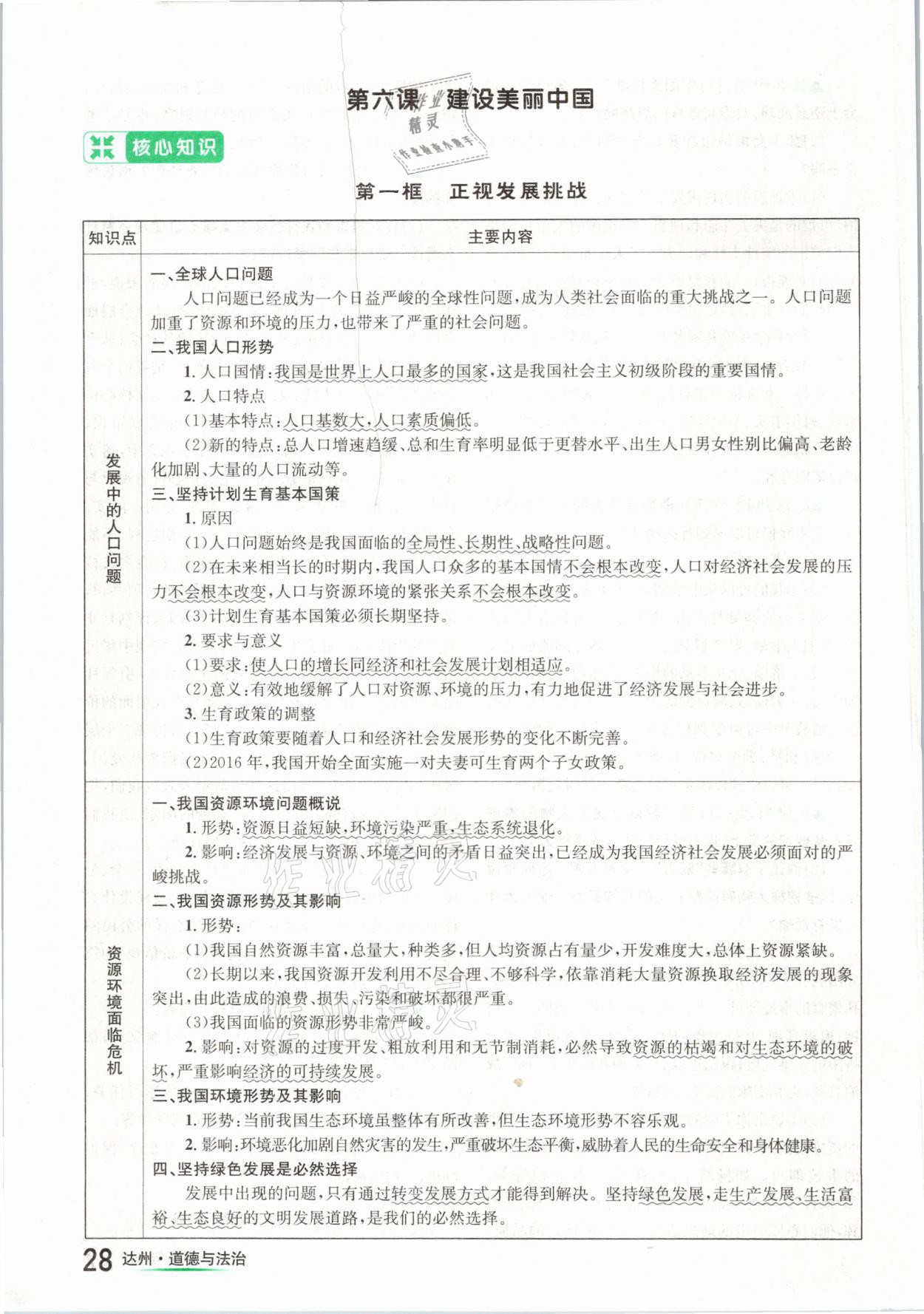 2021年國華考試中考總動(dòng)員道德與法治達(dá)州專版 參考答案第28頁