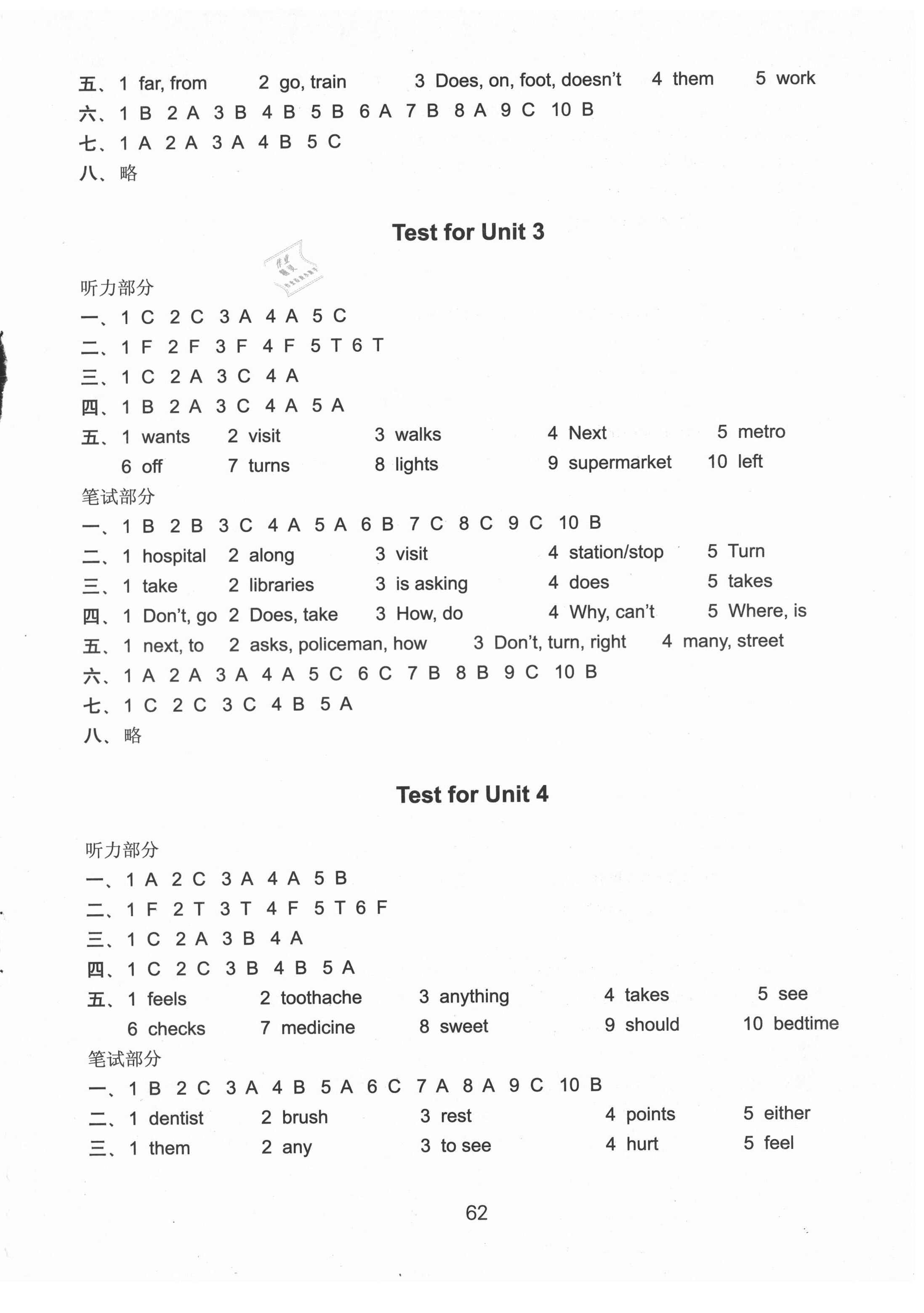 2021年課課練五年級(jí)英語下冊(cè)譯林版 參考答案第10頁