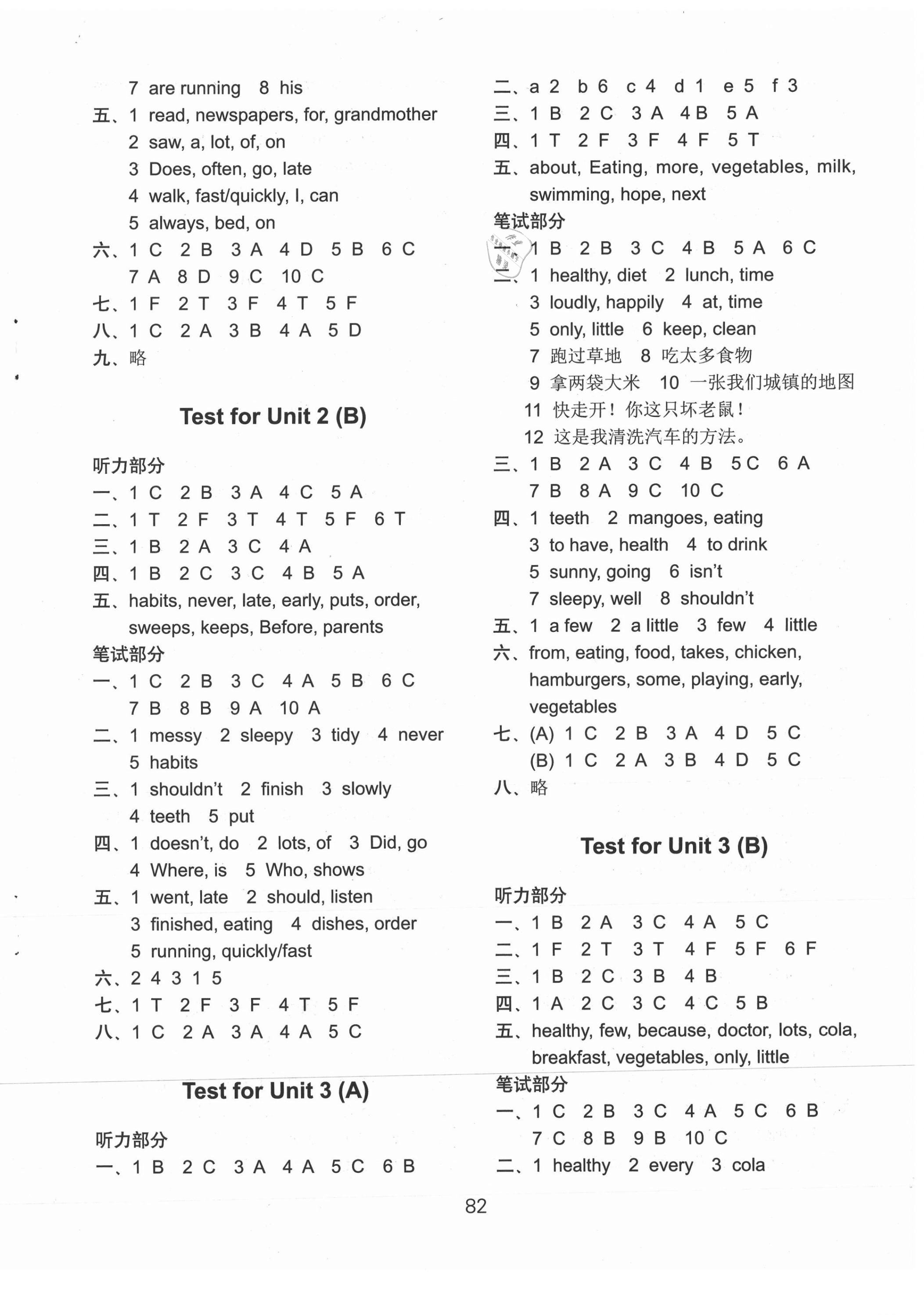 2021年課課練六年級(jí)英語(yǔ)下冊(cè)譯林版 參考答案第7頁(yè)