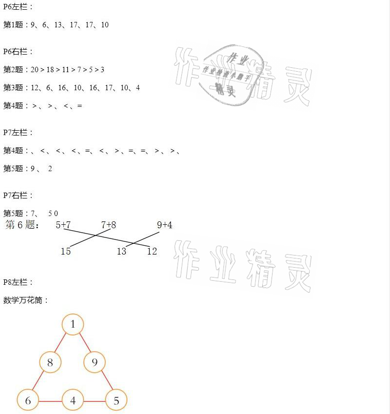 2021年寒假作業(yè)一年級(jí)數(shù)學(xué)人教版安徽少年兒童出版社 參考答案第3頁(yè)