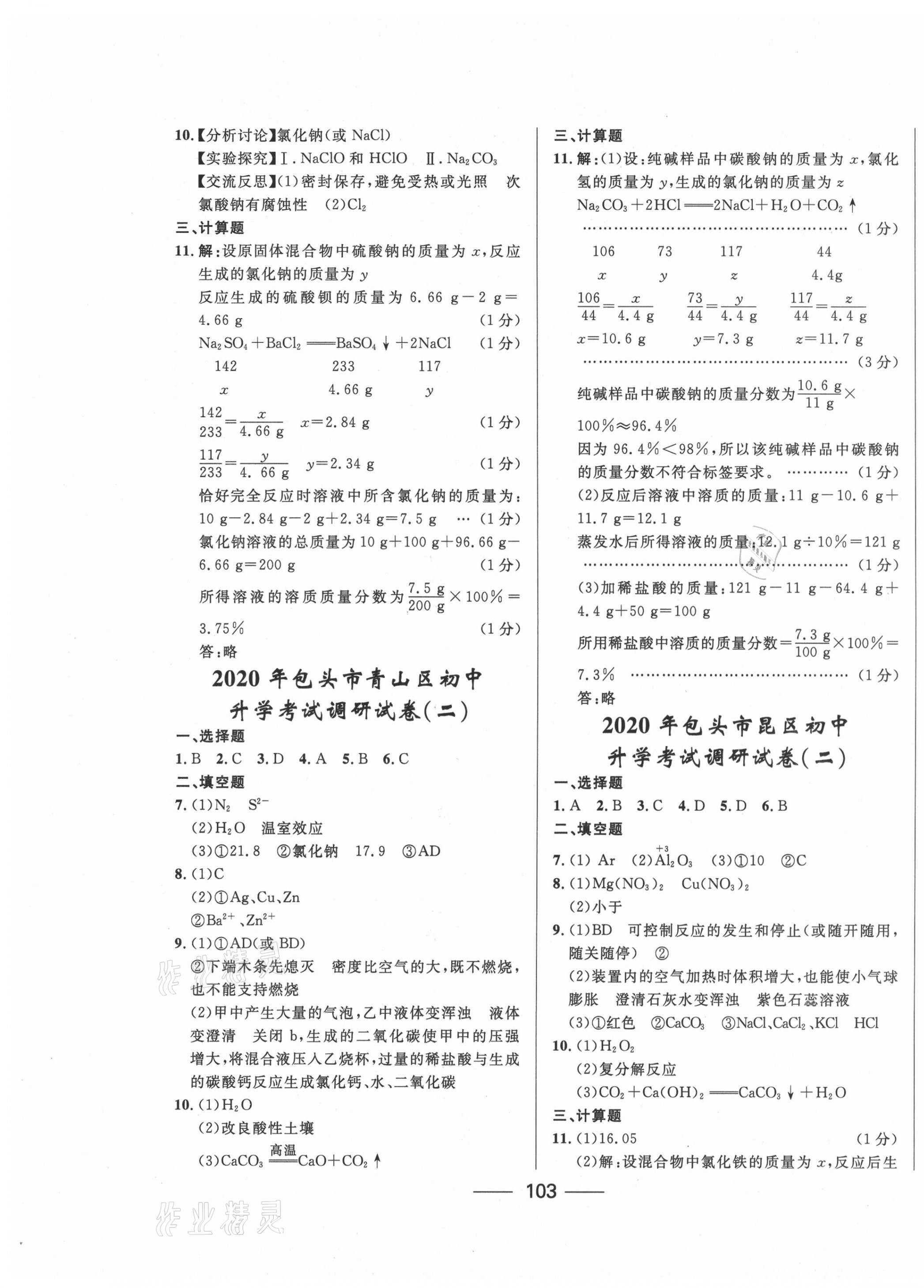 2021年奪冠百分百中考試題調(diào)研化學(xué)包頭專版 第3頁