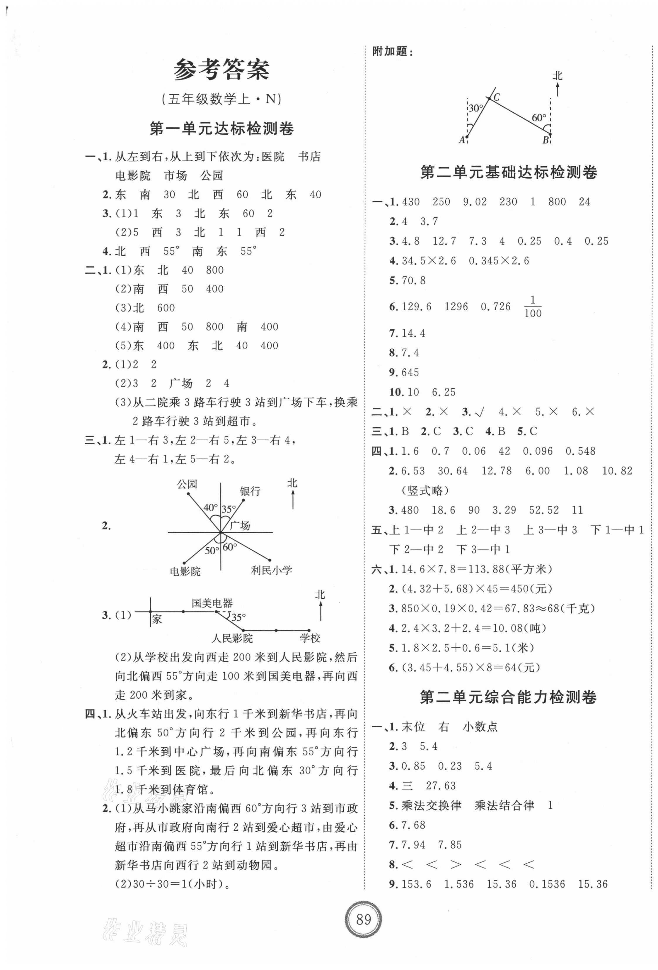 2020年優(yōu)加密卷五年級數(shù)學(xué)上冊冀教版N版 第1頁