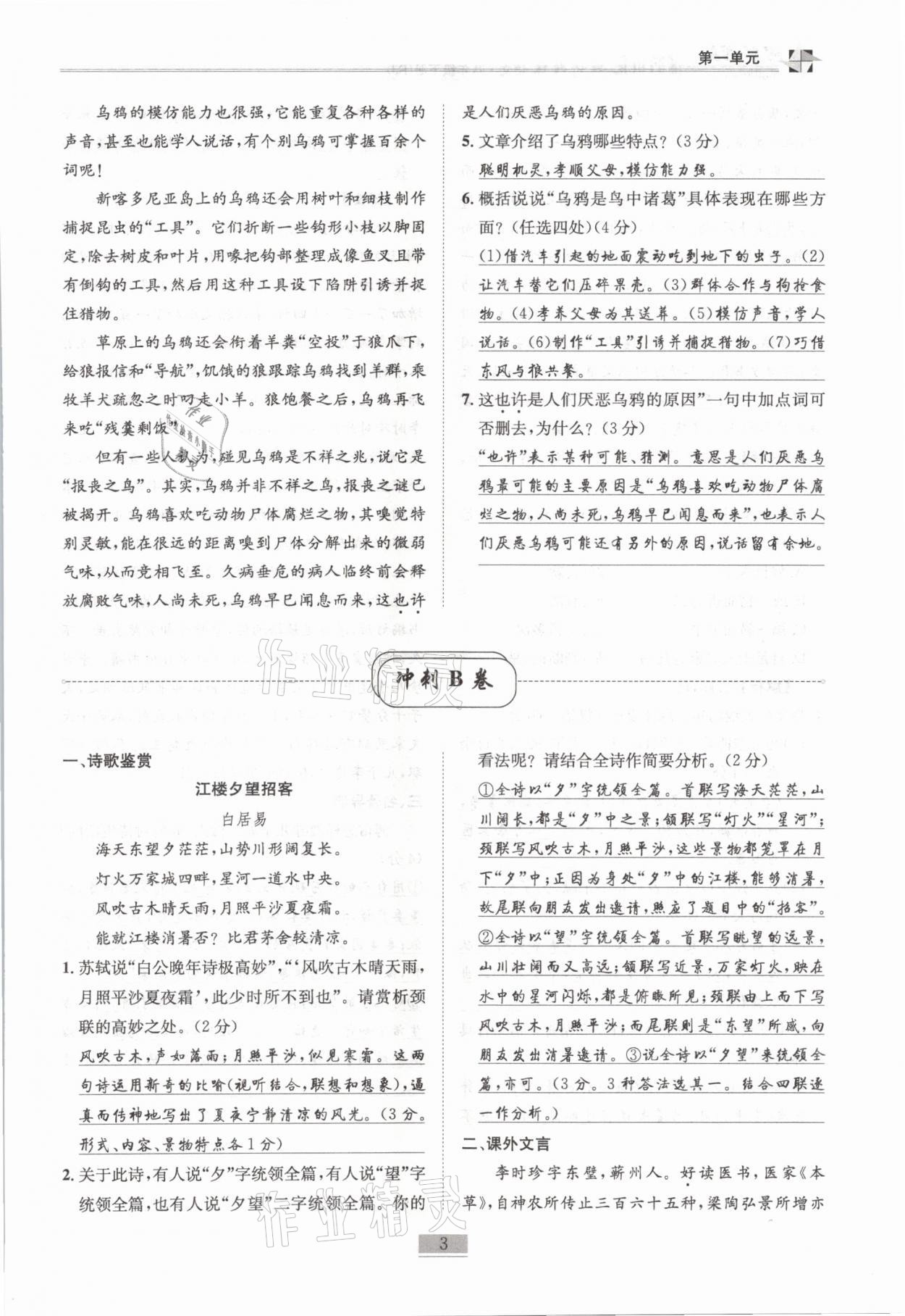 2021年名师课堂课时优化精讲精练八年级语文下册人教版 第3页