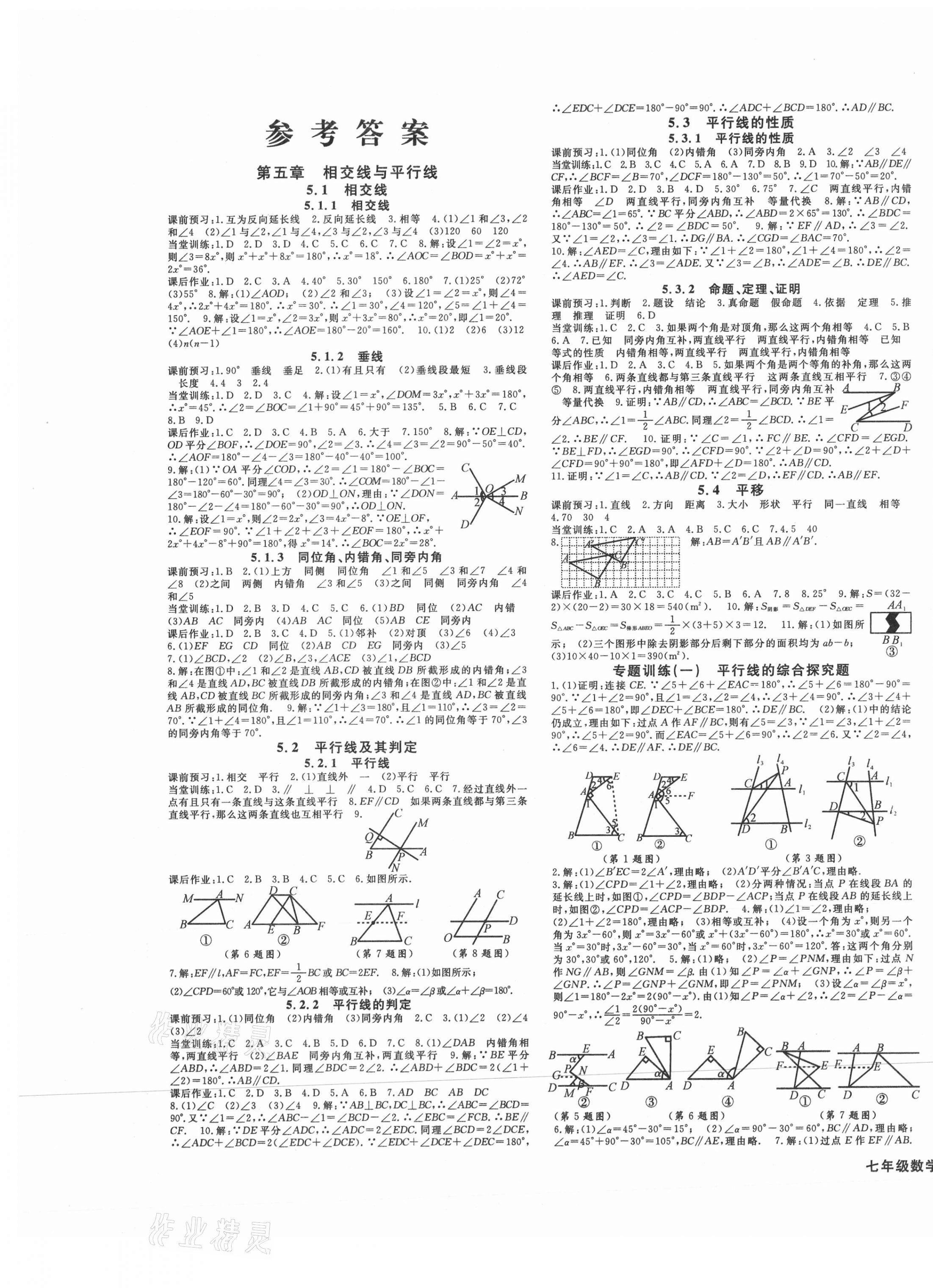 2021年名师大课堂七年级数学下册人教版 第1页