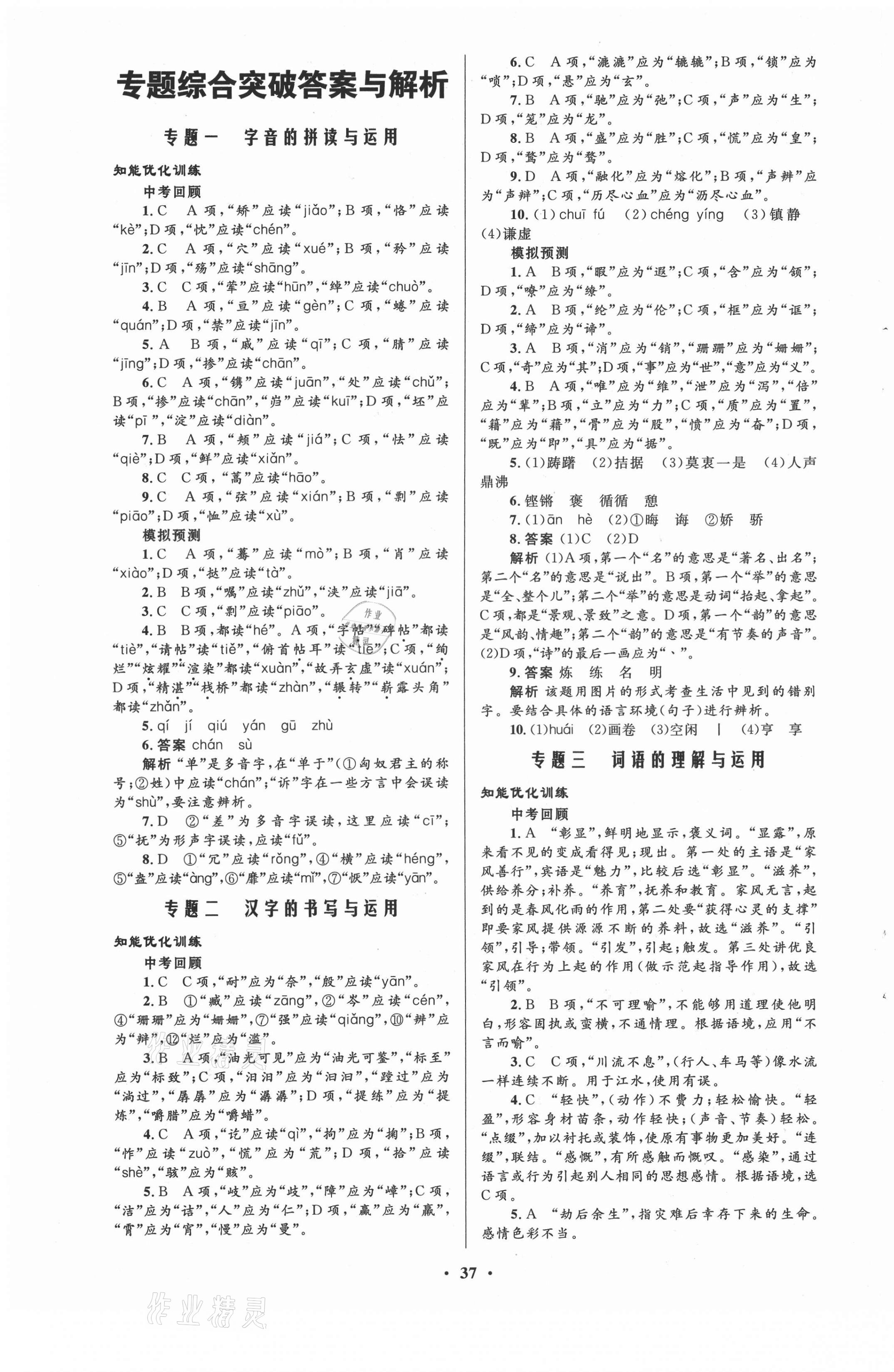 2021年初中總復(fù)習(xí)優(yōu)化設(shè)計(jì)語文 第1頁