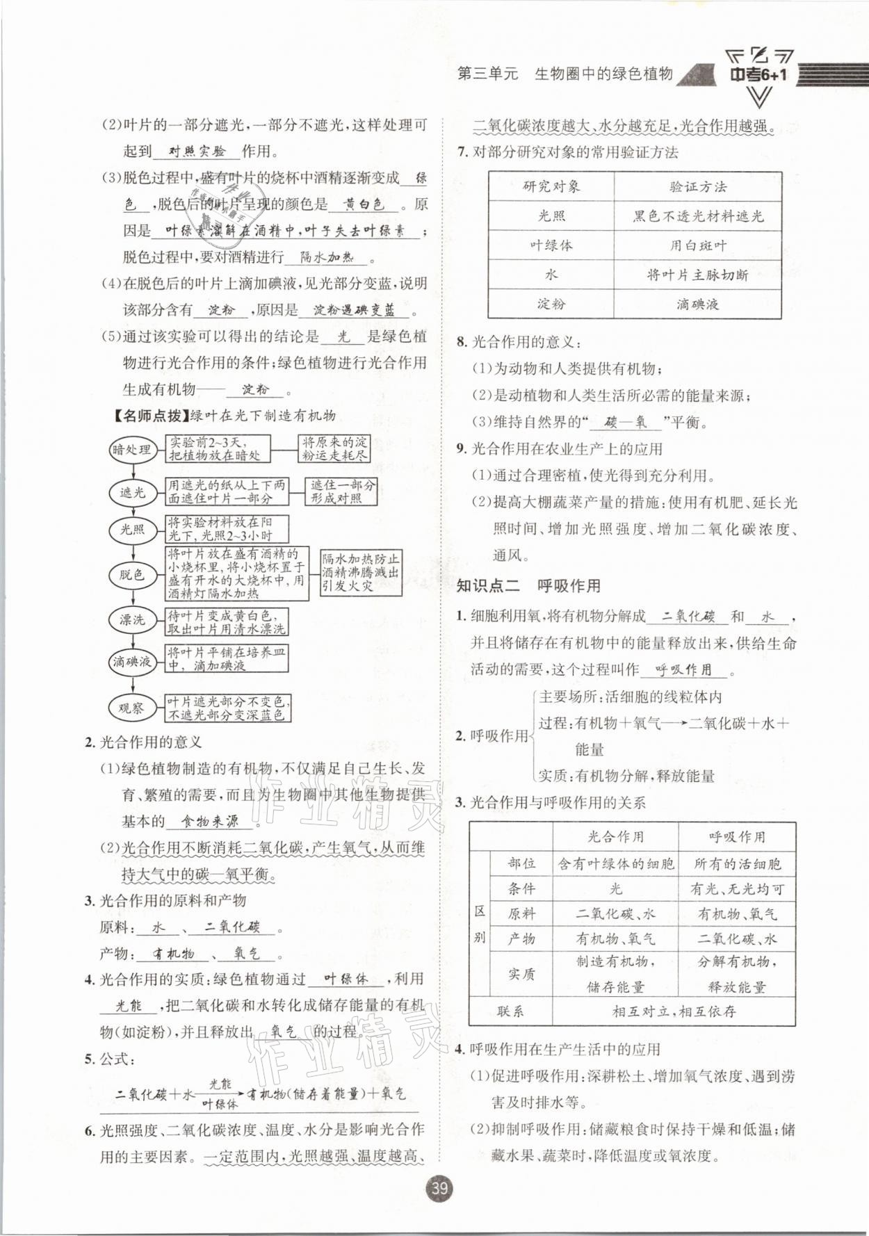 2021年中考6加1生物人教版达州专版 第39页