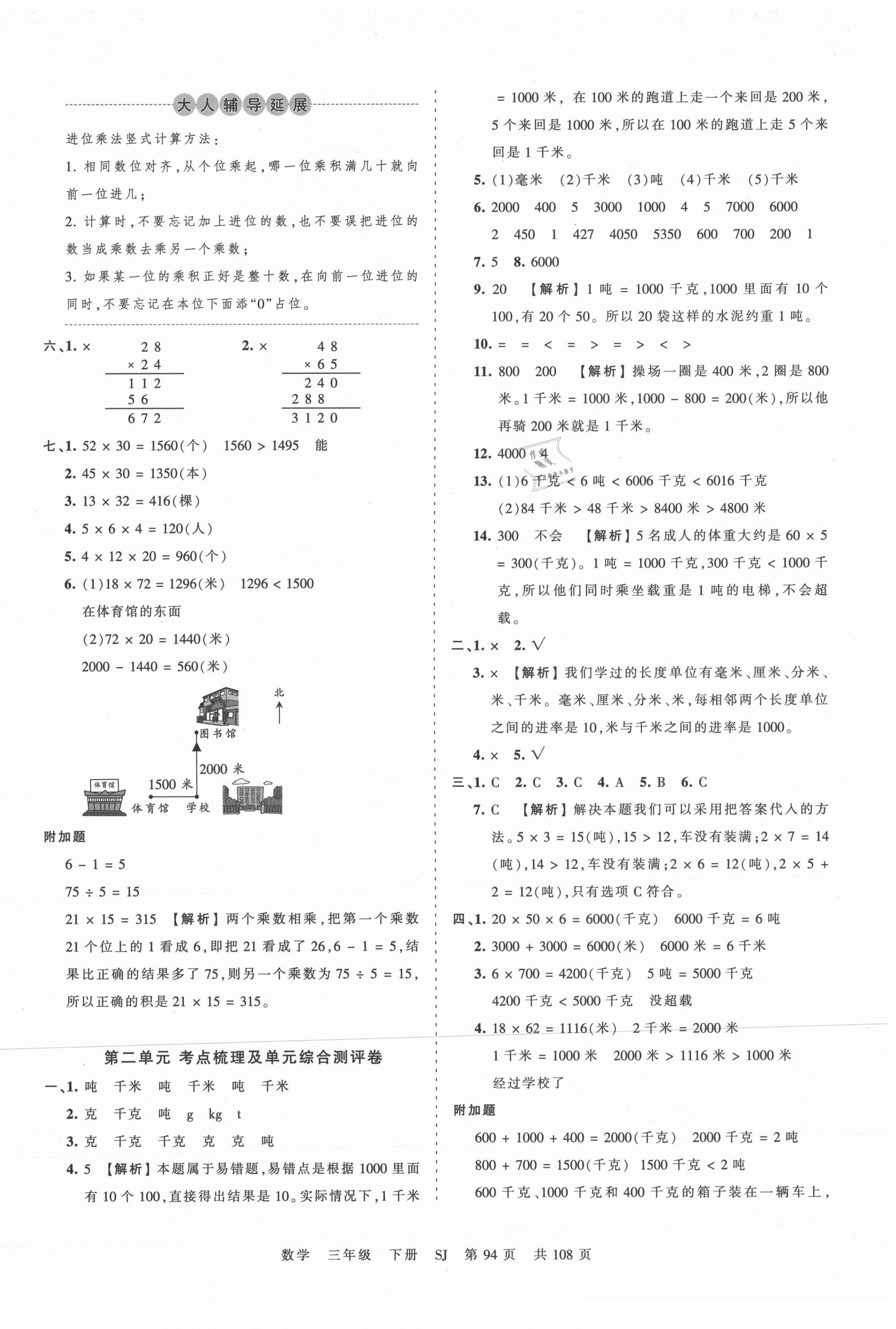 2021年王朝霞考点梳理时习卷三年级数学下册苏教版 第2页