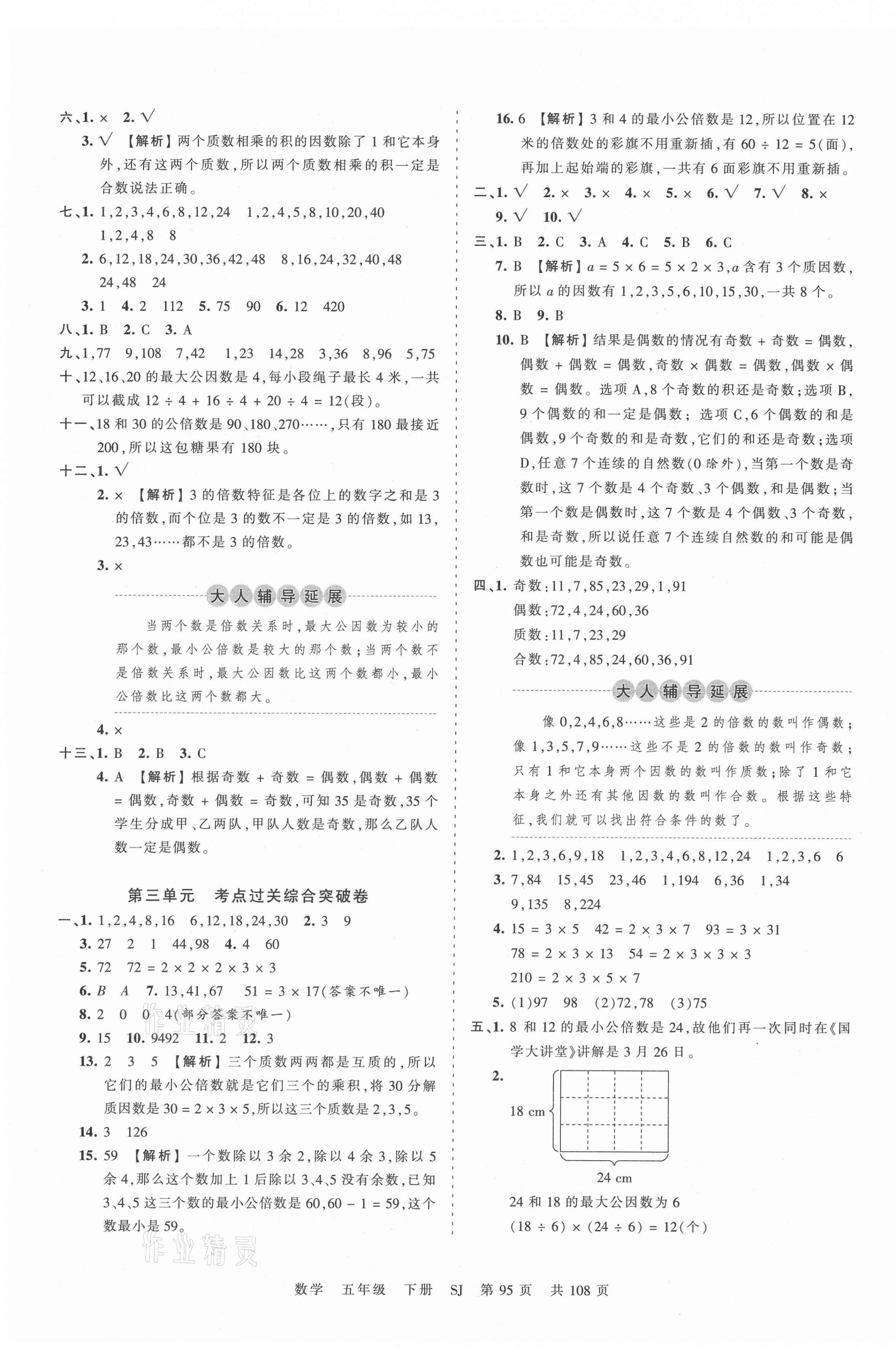 2021年王朝霞考点梳理时习卷五年级数学下册苏教版 第3页