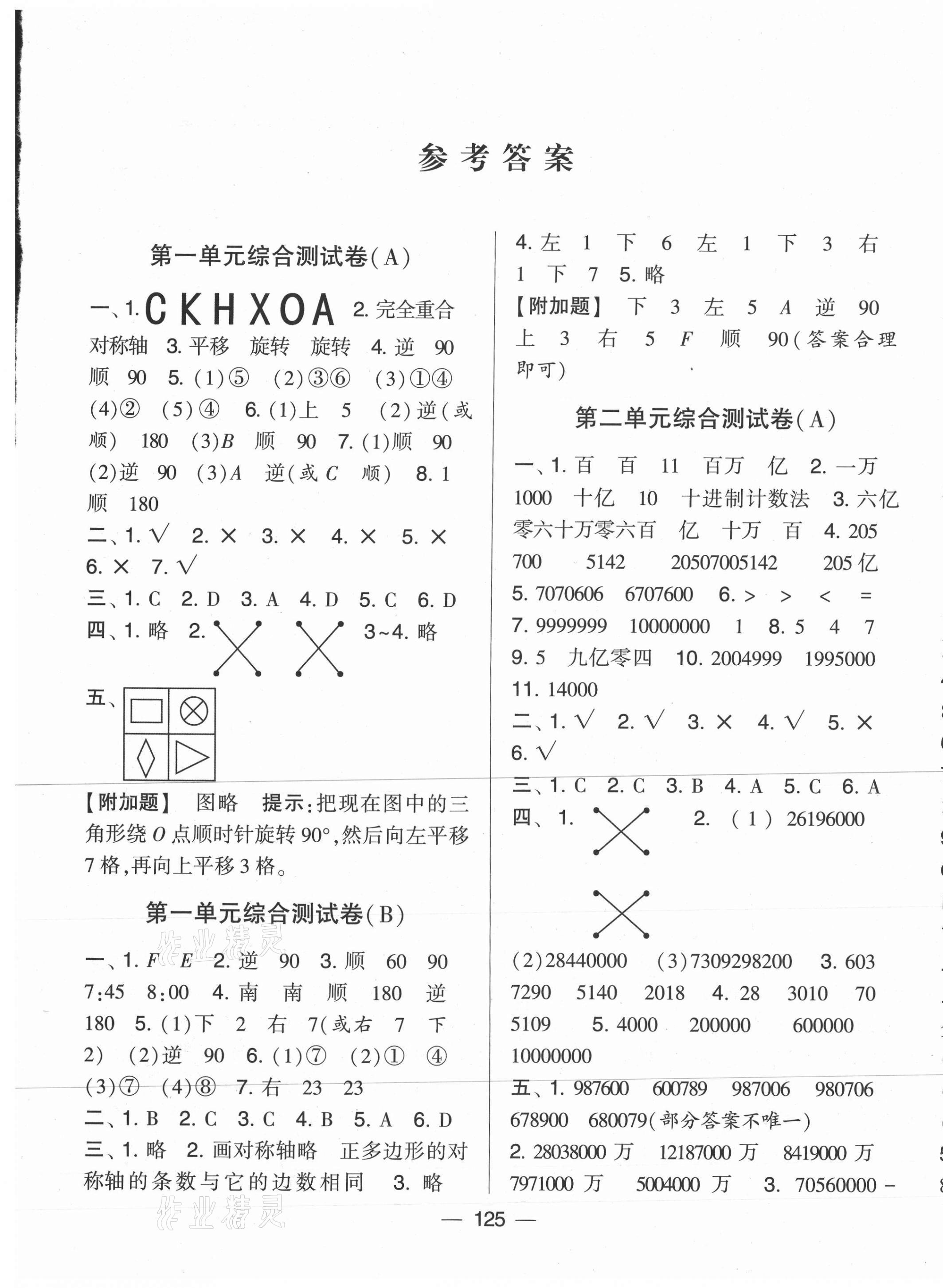 2021年学霸提优大试卷四年级数学下册江苏国标版 第1页