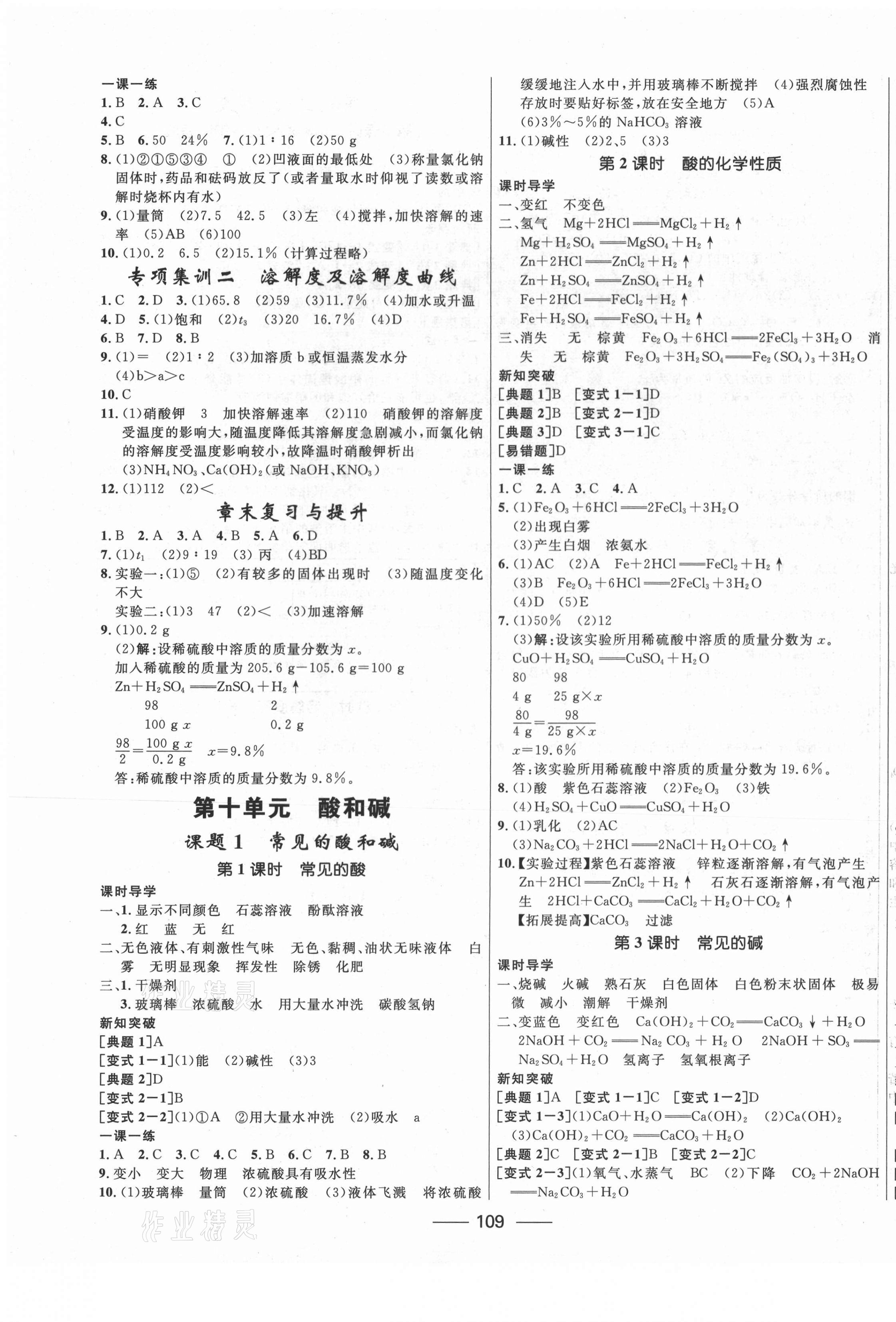 2021年夺冠百分百新导学课时练九年级化学下册人教版 第3页