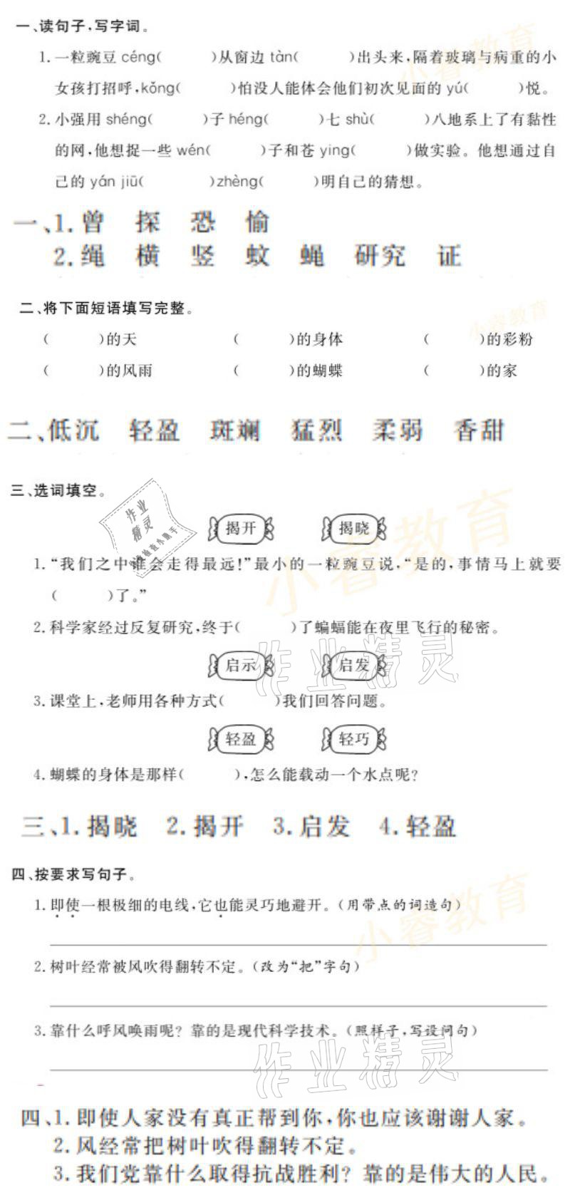 2021年湘岳假期寒假作業(yè)四年級語文 參考答案第11頁