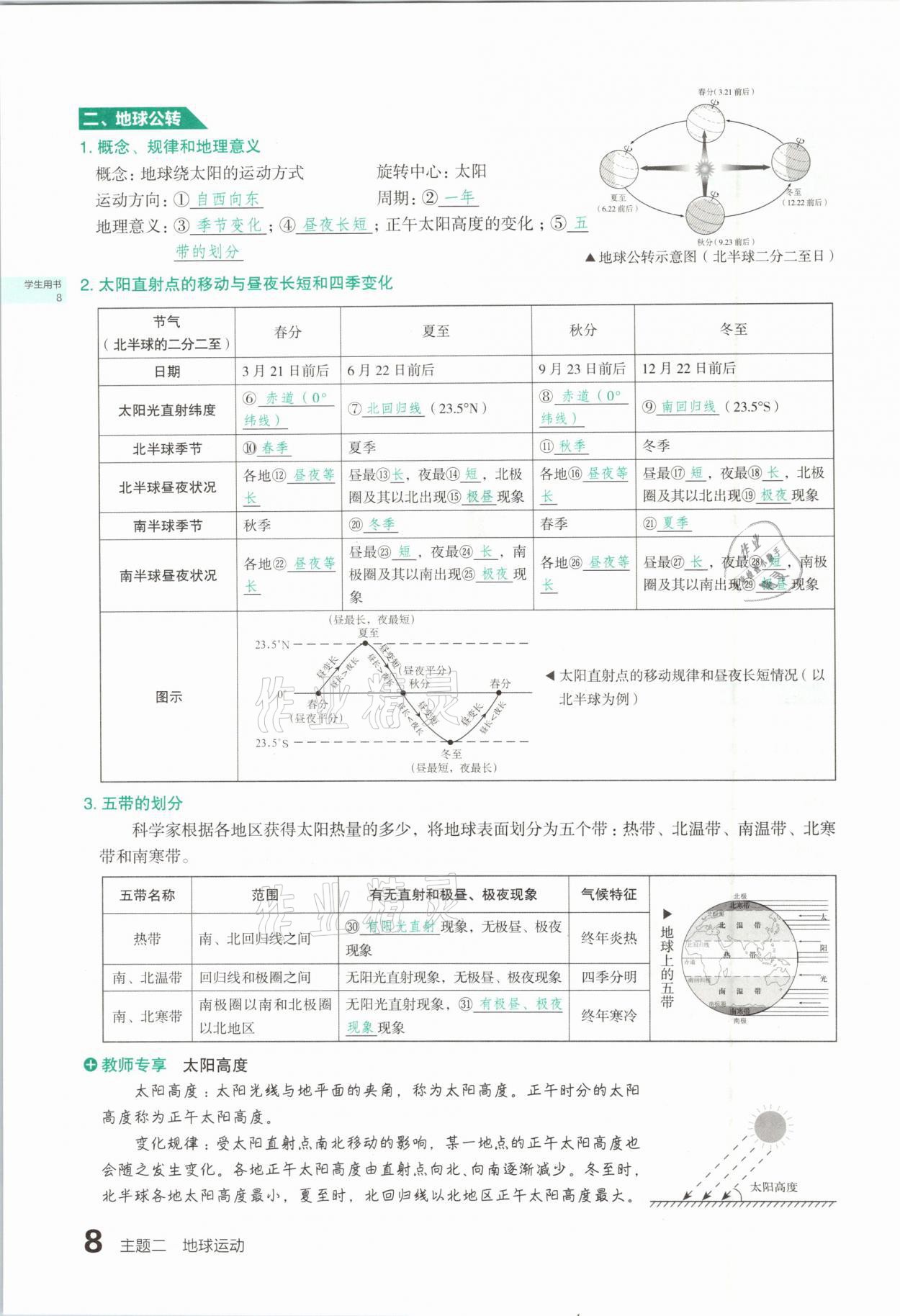 2021年滾動遷移中考總復(fù)習(xí)地理山西專版 參考答案第8頁