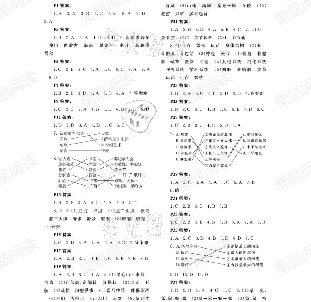 2021年寒假Happy假日八年級黑龍江少年兒童出版社 參考答案第1頁