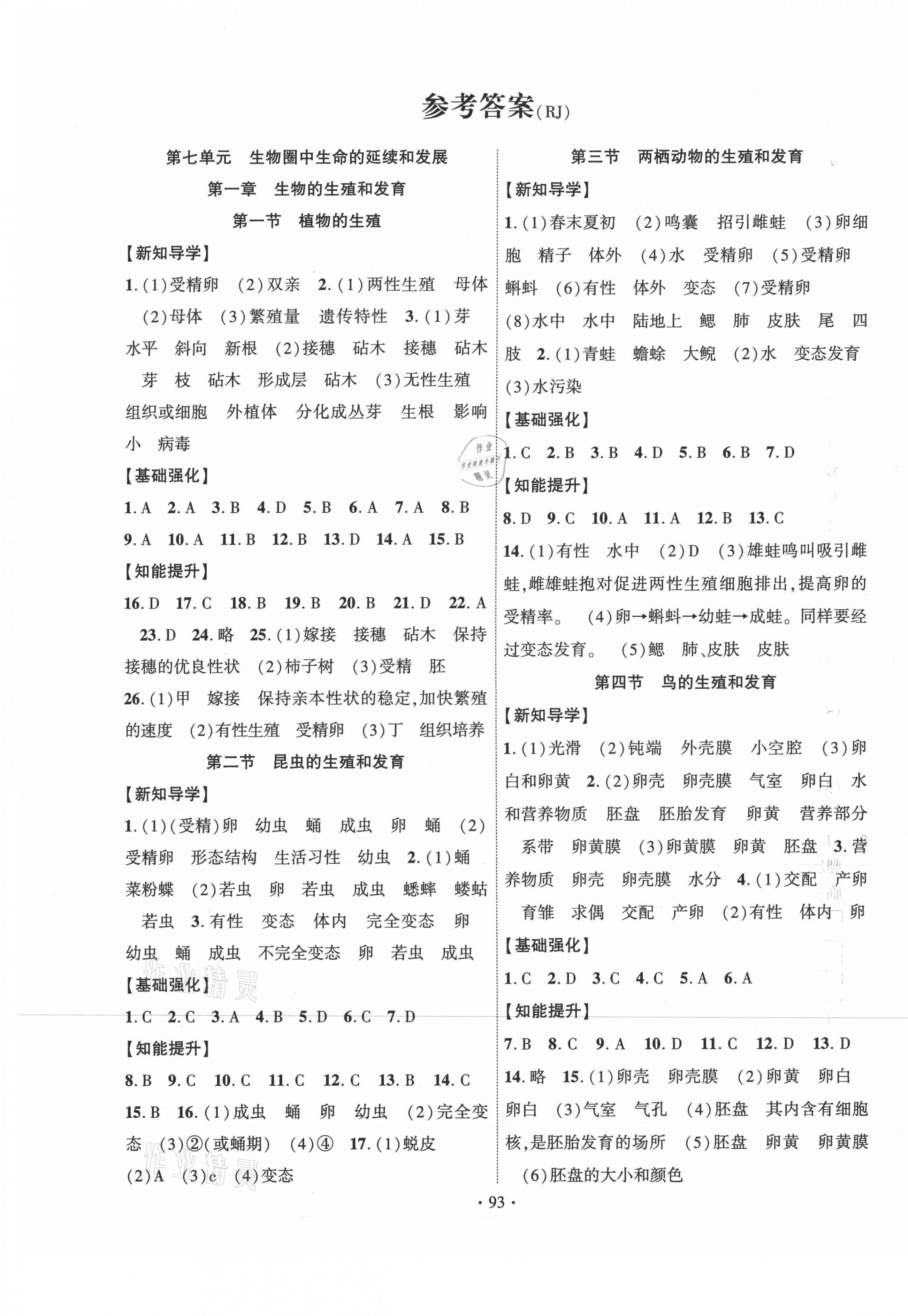 2021年暢優(yōu)新課堂八年級(jí)生物下冊(cè)人教版 第1頁(yè)