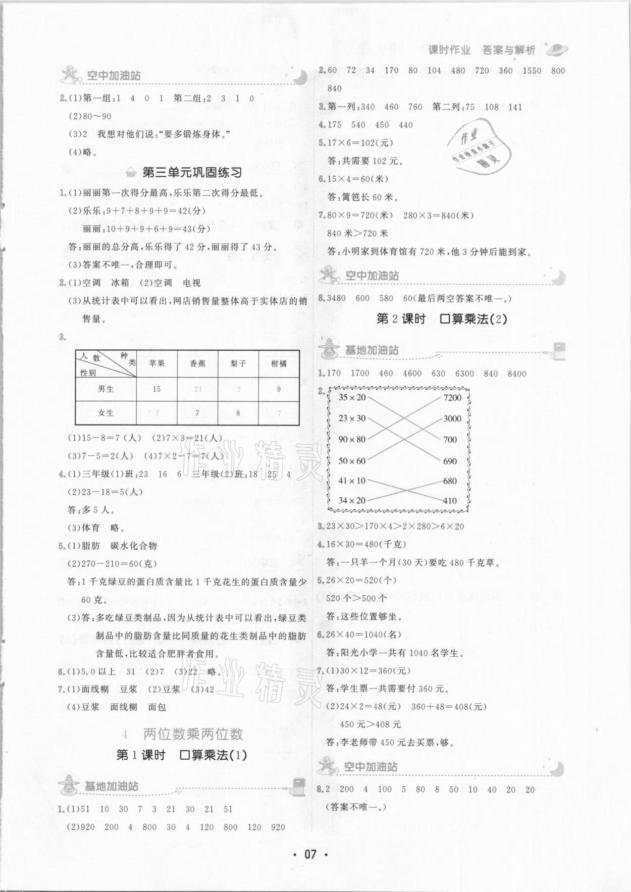 2021年趣味数学三年级下册人教版 参考答案第7页