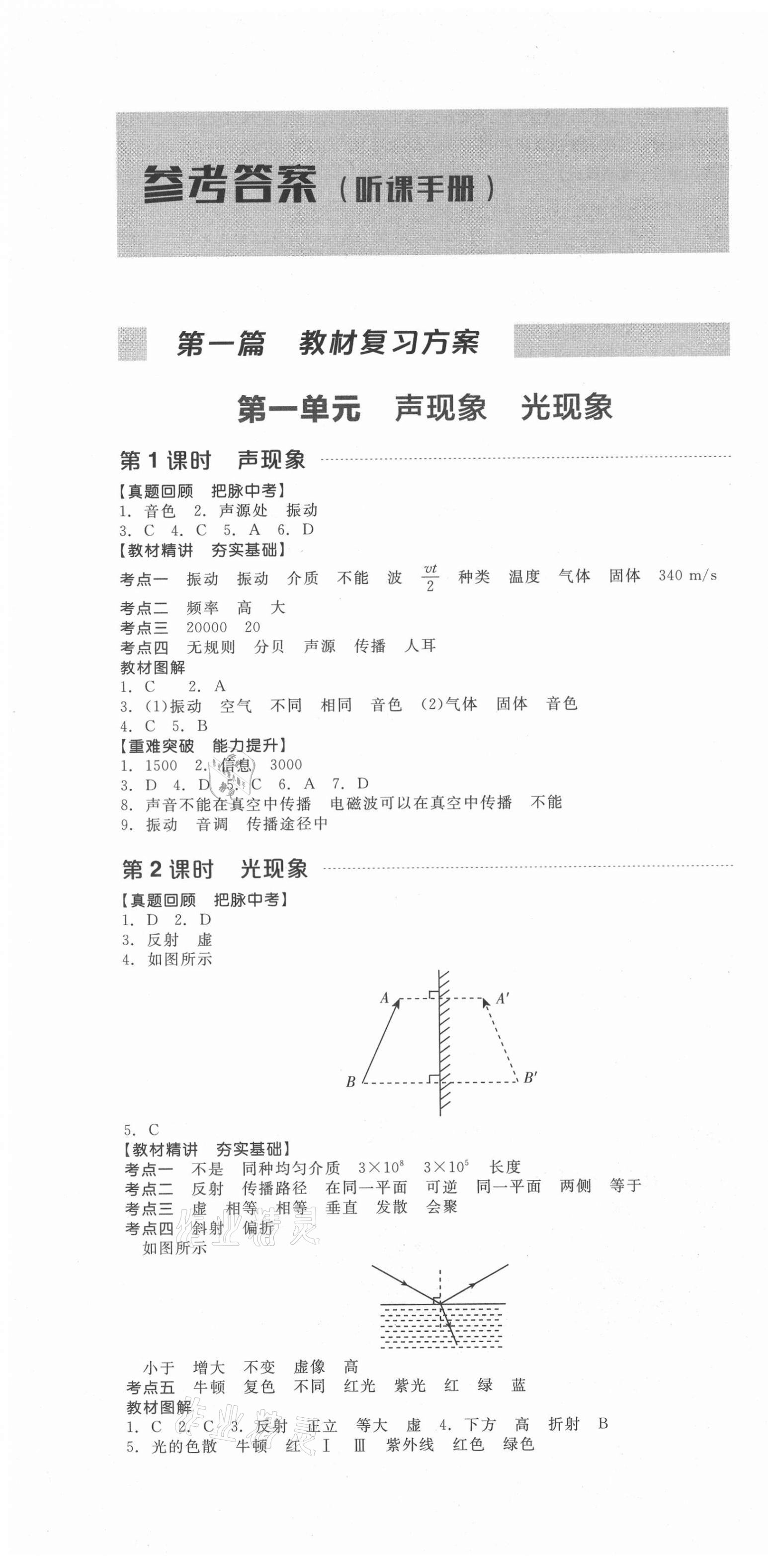 2021年全品中考復(fù)習(xí)方案物理甘肅專版 第1頁