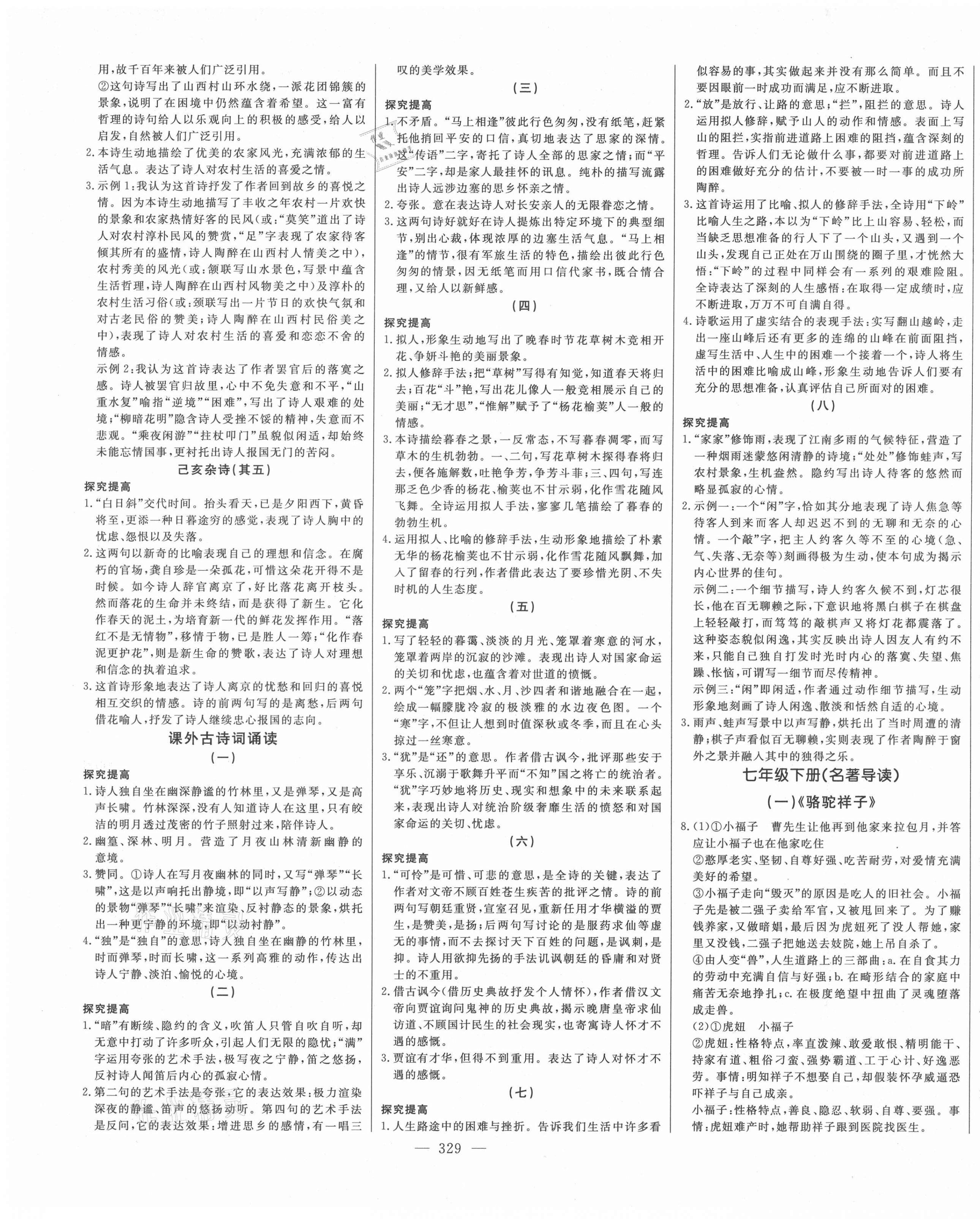 2021年智慧大课堂学业总复习全程精练语文中考人教版 第5页