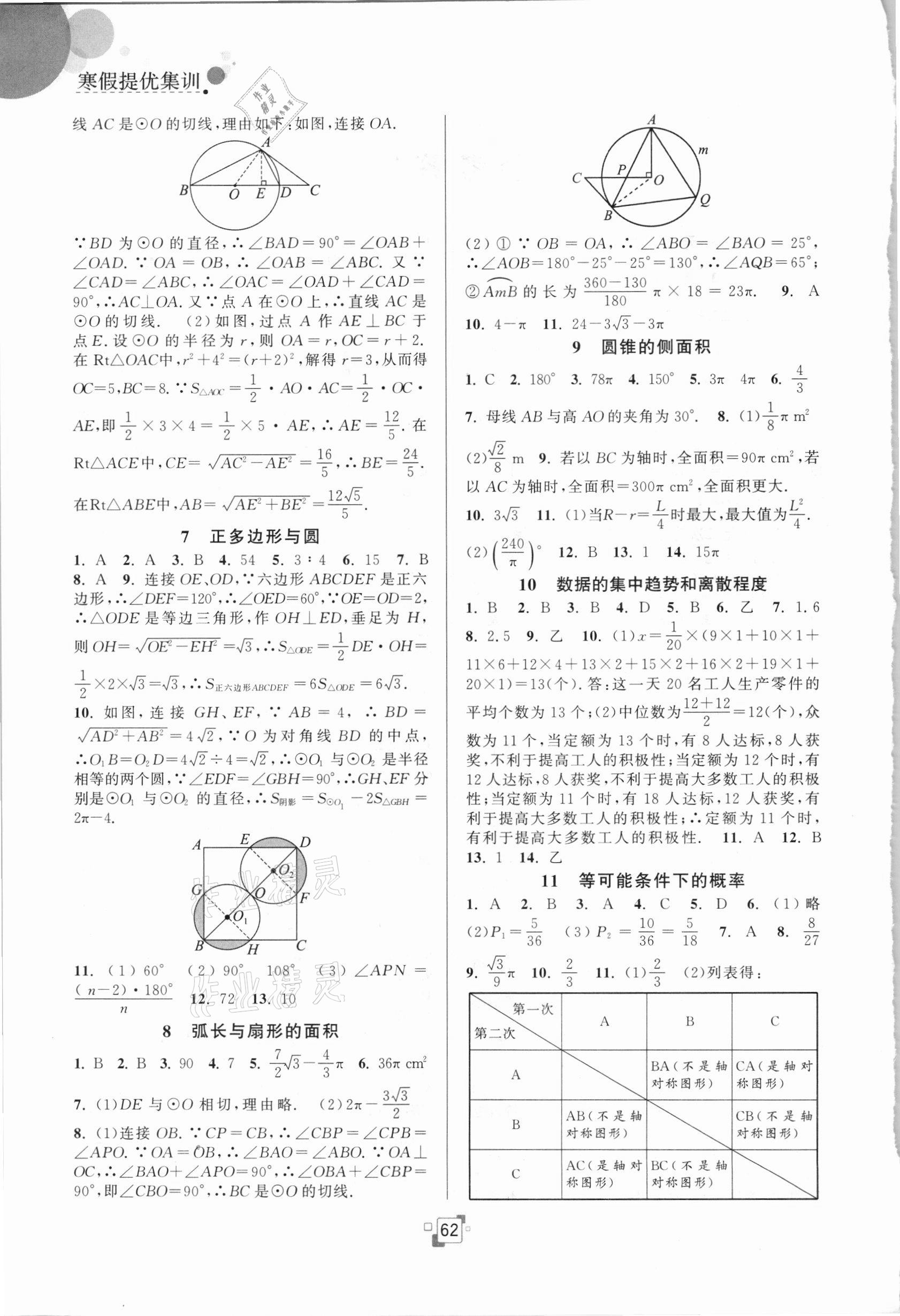 2021年寒假提优集训20天九年级数学苏科版 第2页