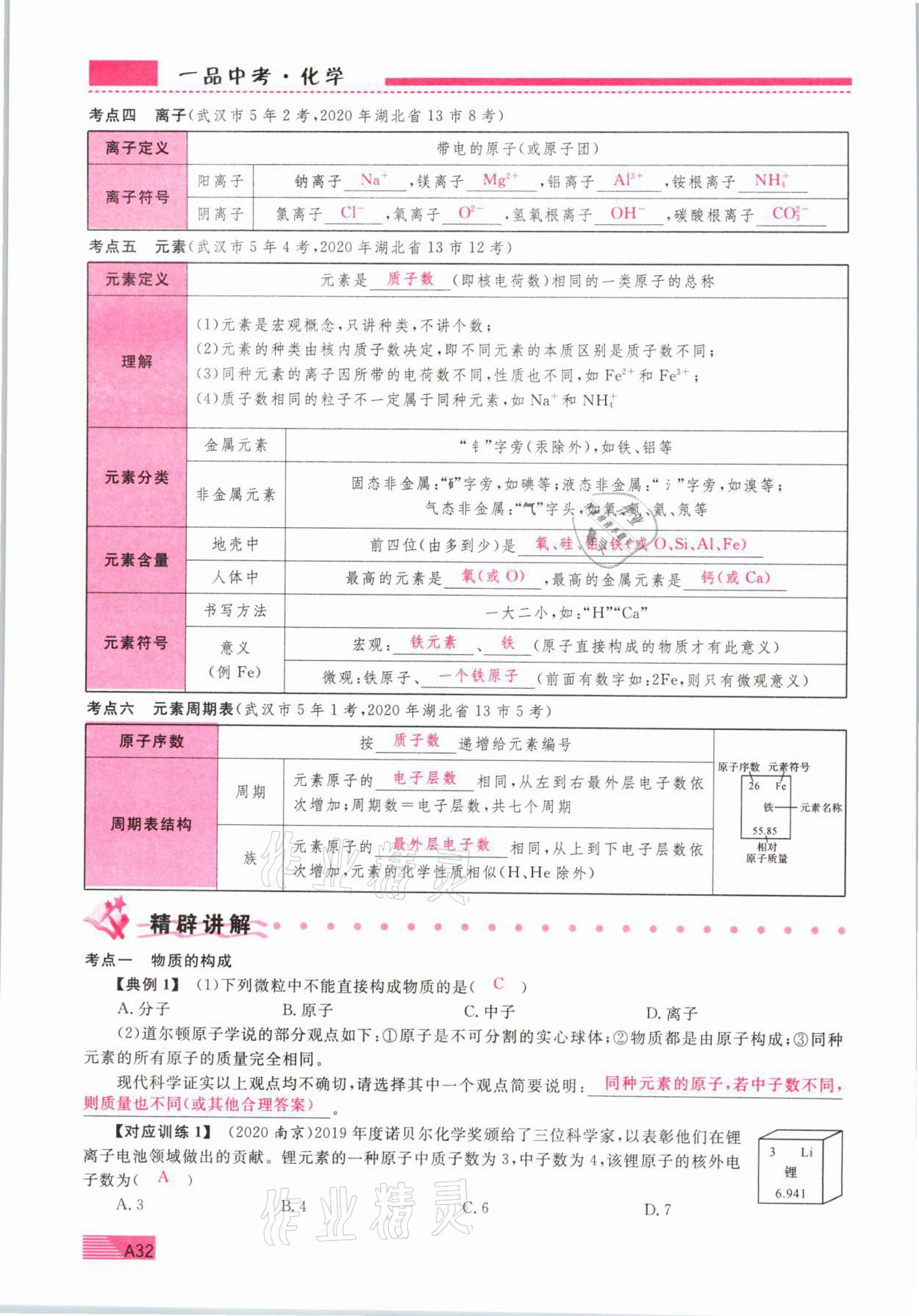 2021年新動力一品中考化學(xué)螺旋復(fù)習(xí)法 參考答案第32頁