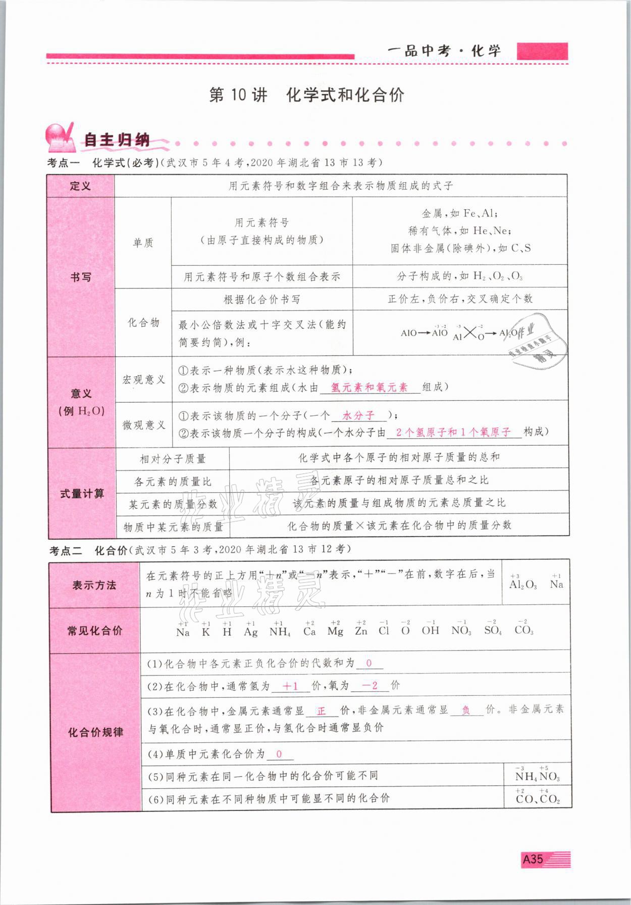 2021年新動(dòng)力一品中考化學(xué)螺旋復(fù)習(xí)法 參考答案第35頁(yè)