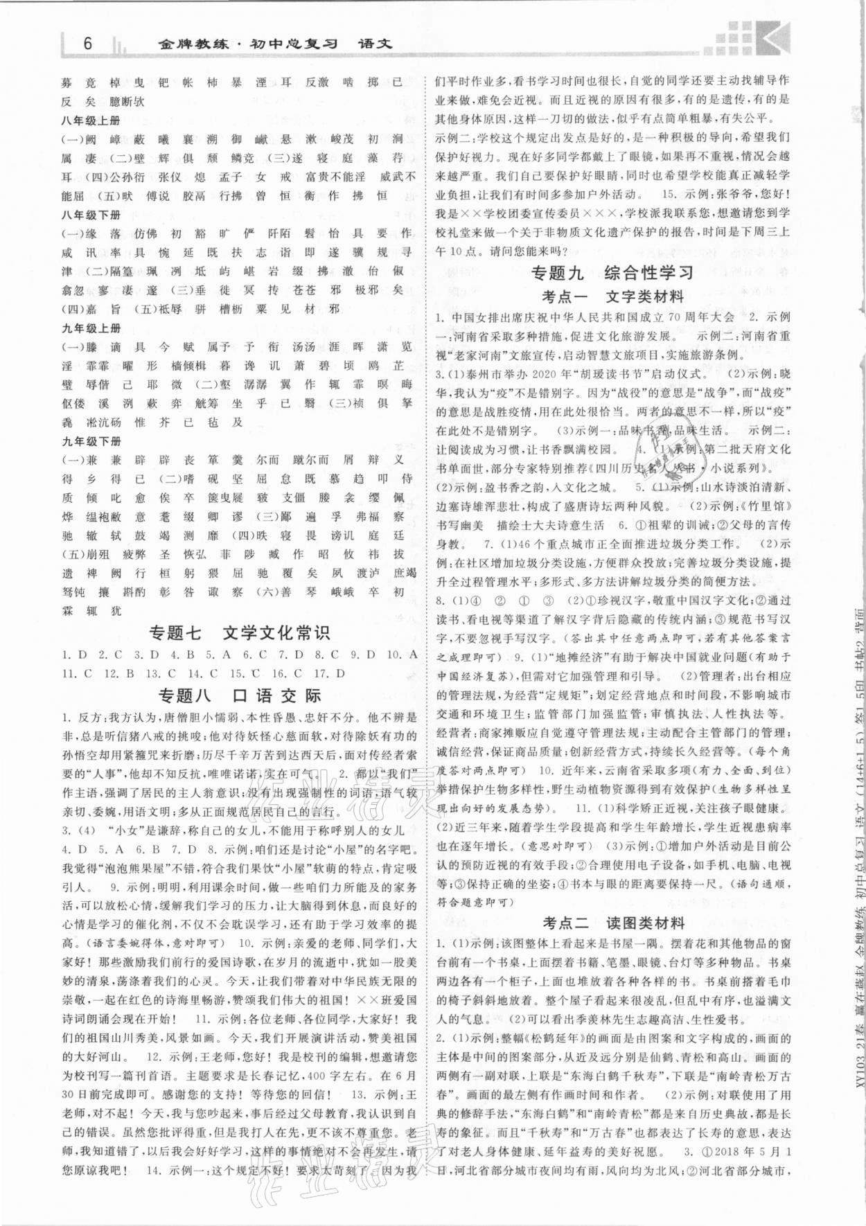 2021年金牌教练赢在燕赵初中总复习语文河北专用 第6页