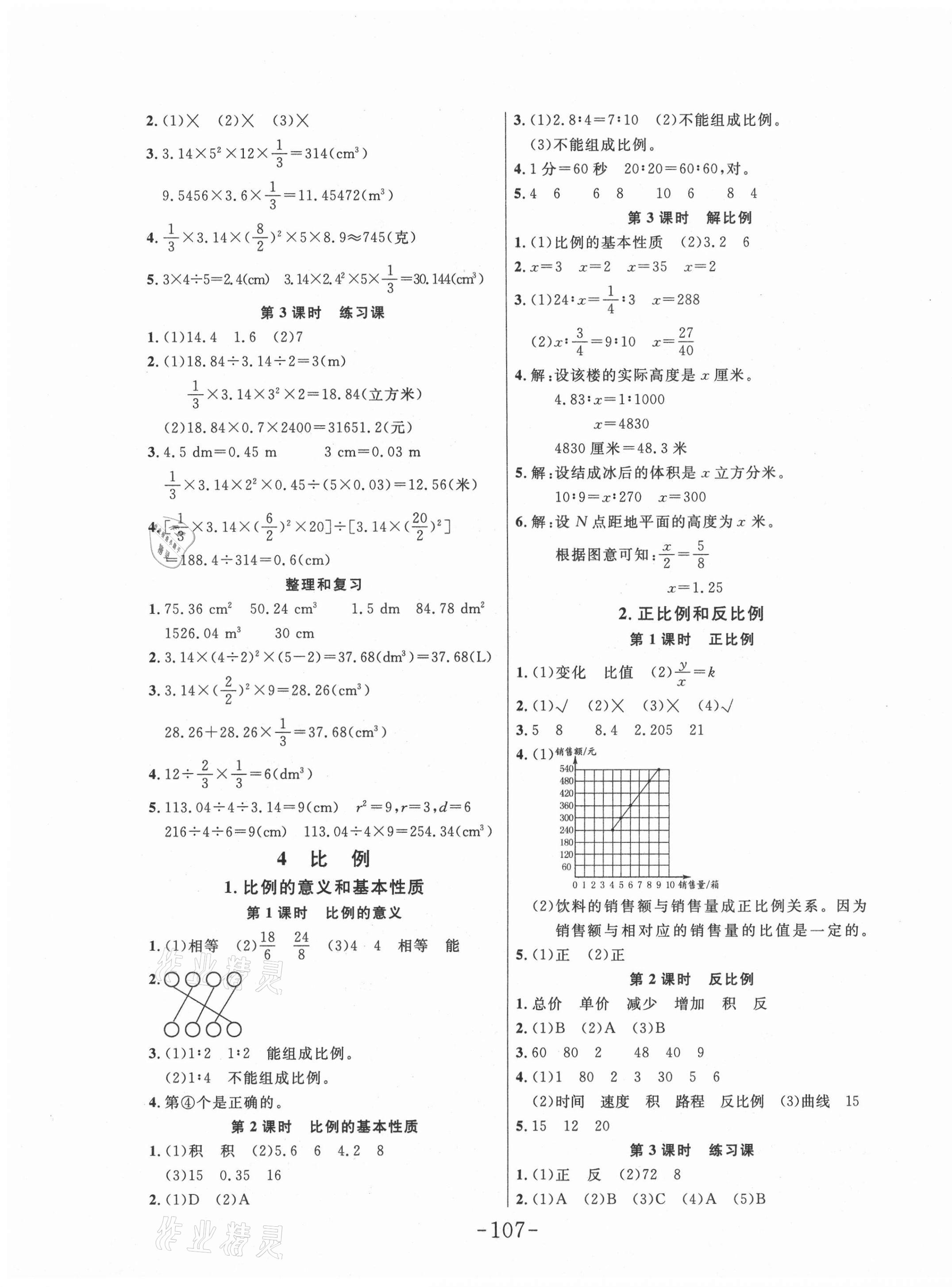 2021年小狀元隨堂作業(yè)六年級數(shù)學(xué)下冊人教版 第3頁