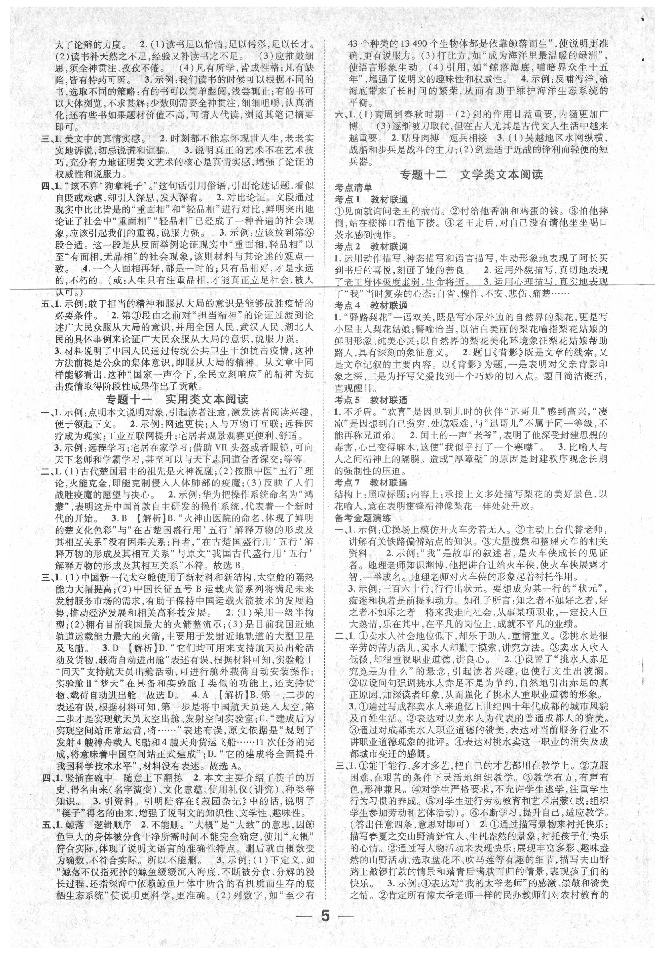 2021年名师测控中考特训方案语文毕节专版 第5页