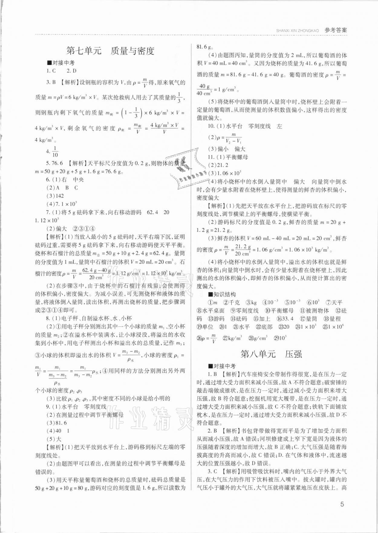 2021年山西新中考物理 參考答案第5頁(yè)