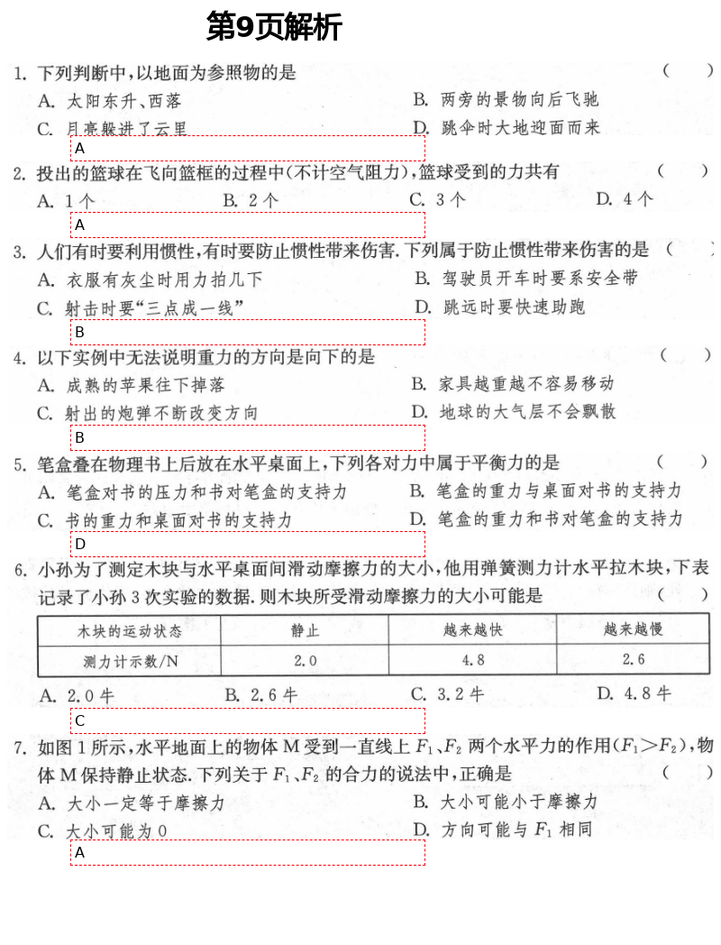 2021年中學(xué)生世界中考物理 參考答案第6頁