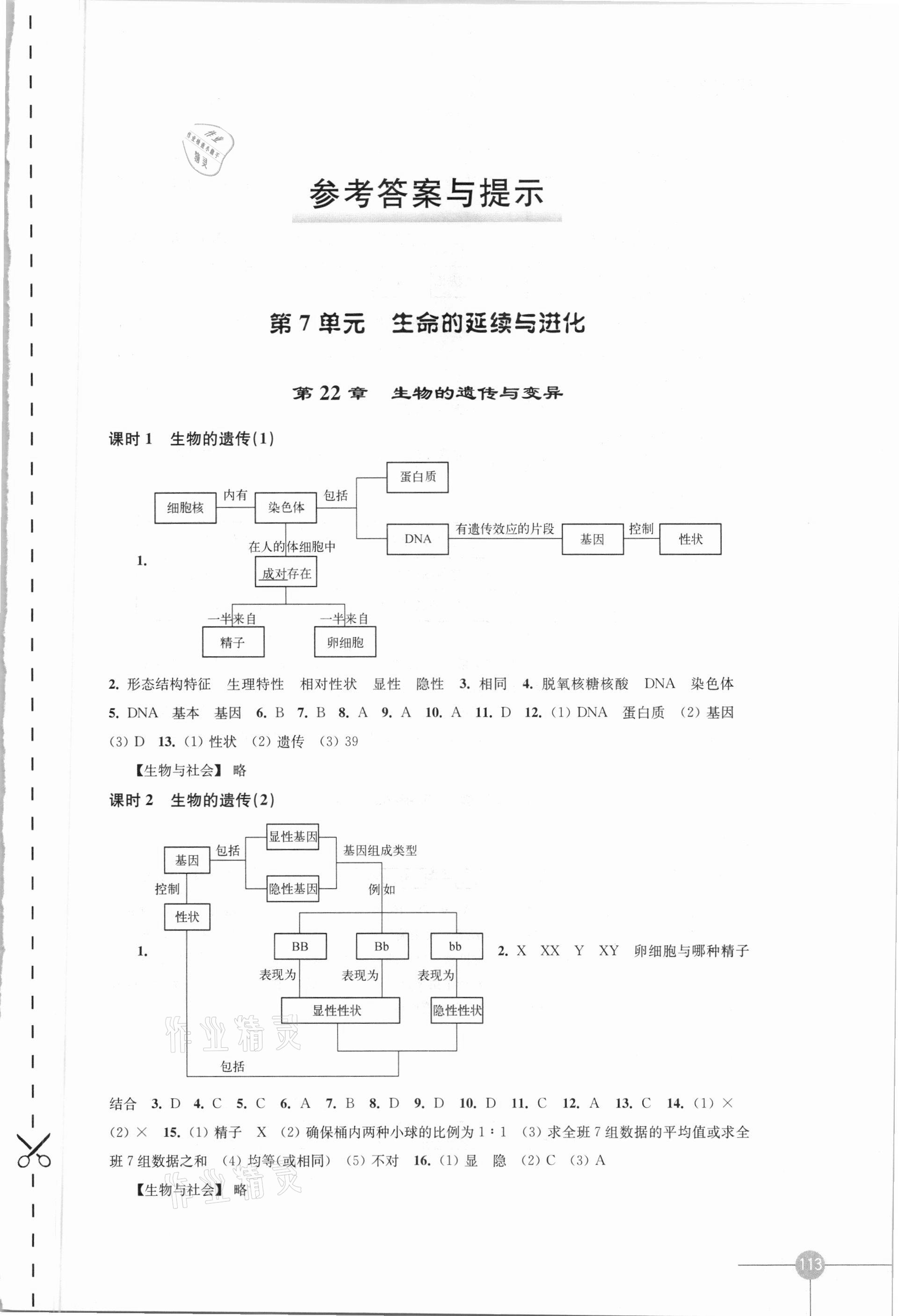 2021年課課練八年級生物下冊蘇科版 第1頁