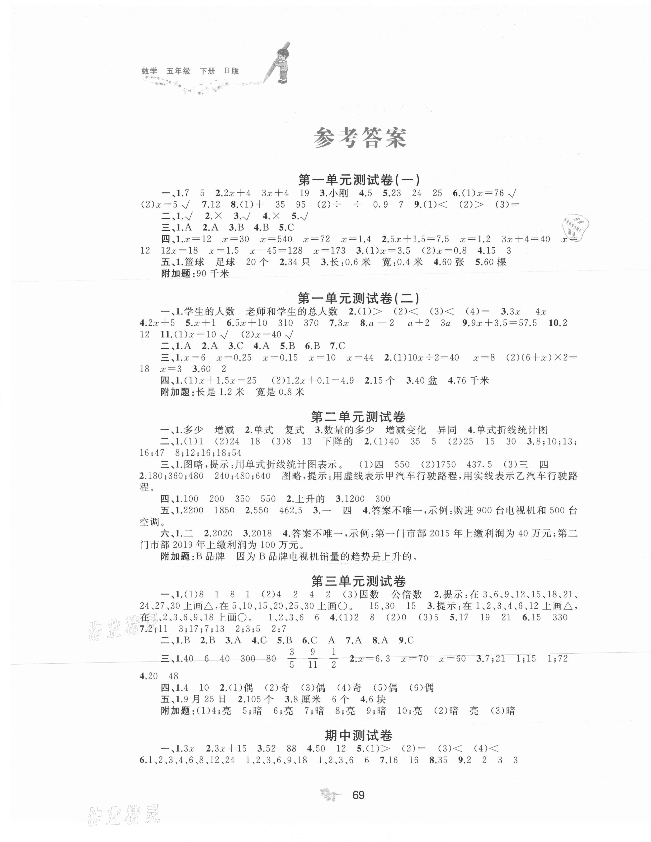 2021年新課程學(xué)習(xí)與測評單元雙測五年級數(shù)學(xué)下冊蘇教版B版 第1頁