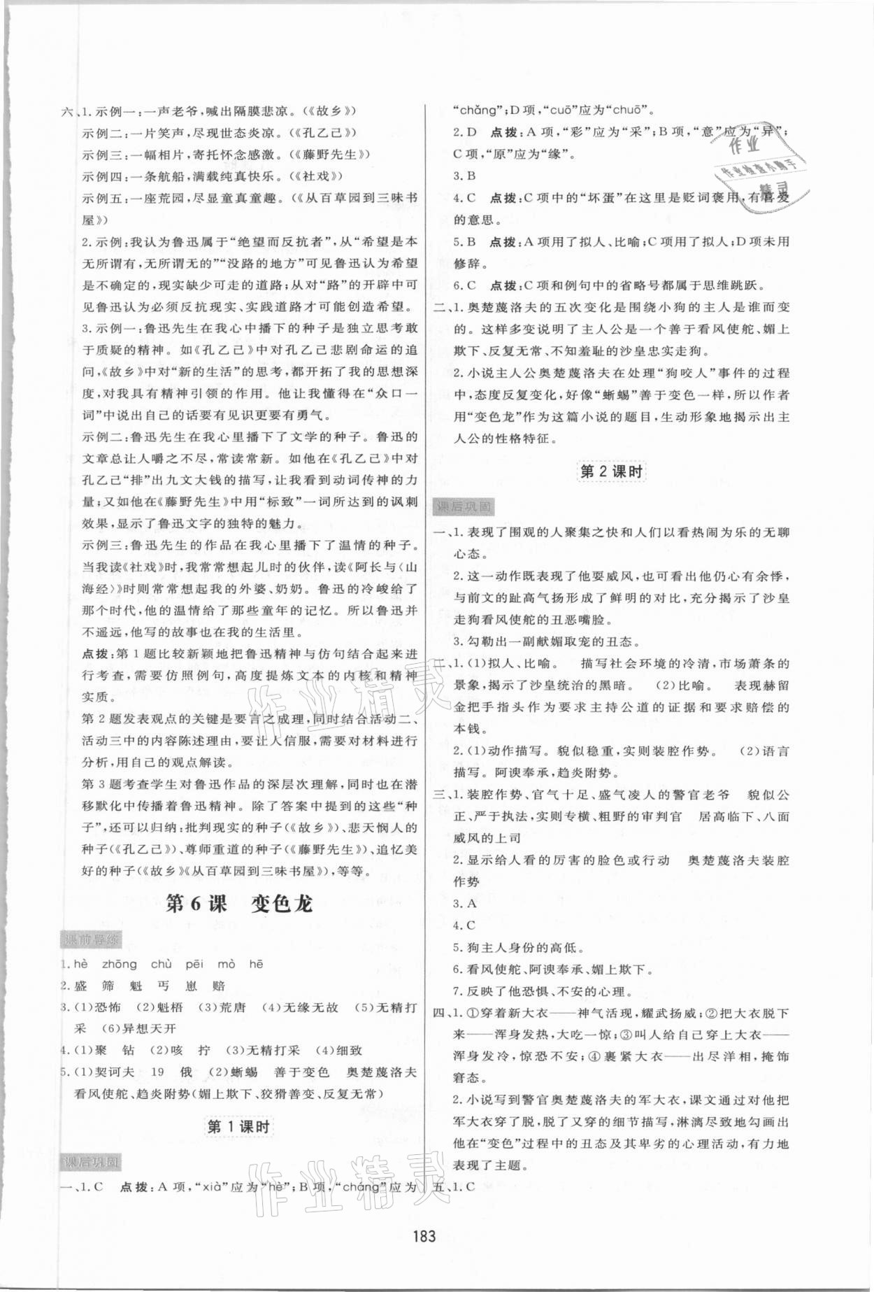 2021年三維數(shù)字課堂九年級語文下冊人教版 第5頁